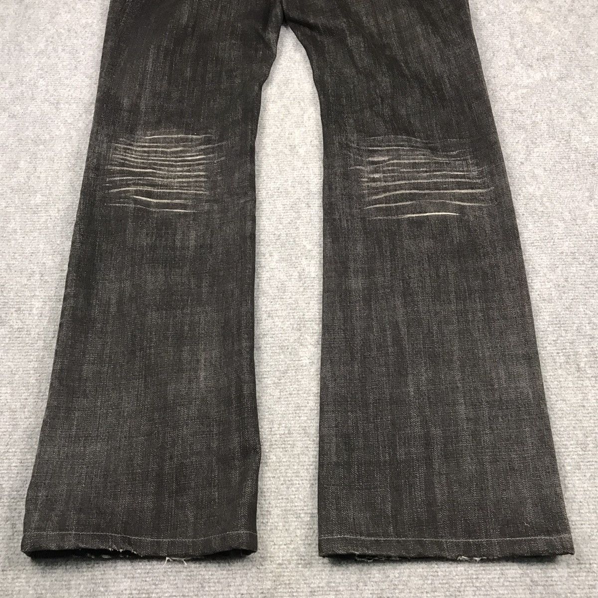 Issey Miyake FLARE🔥TETE HOMME BLACK FADED DENIM BOOTCUT PANTS 149 Size US 30 / EU 46 - 9 Thumbnail