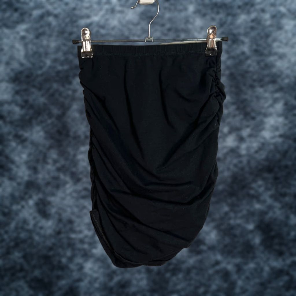 Vintage VINTAGE Sunday Best Black Ruched Mini Skirt Womens XS Elastic Waist Short Cotton Blend Spring Summer Womens Size 26" / US 2 / IT 38 - 1 Thumbnail