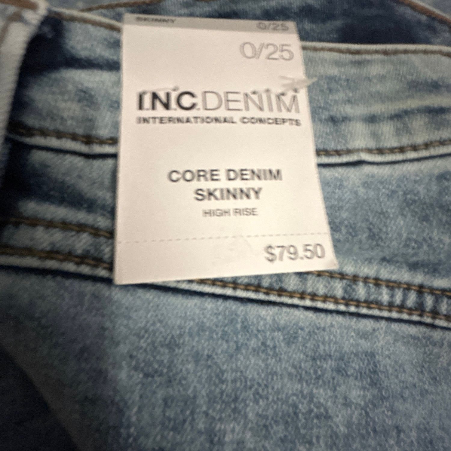 I.N.C INC Denim Womens High-Rise Core Denim Skinny Jeans Size 0/25 Size 25" / US 0 / IT 36 - 5 Thumbnail
