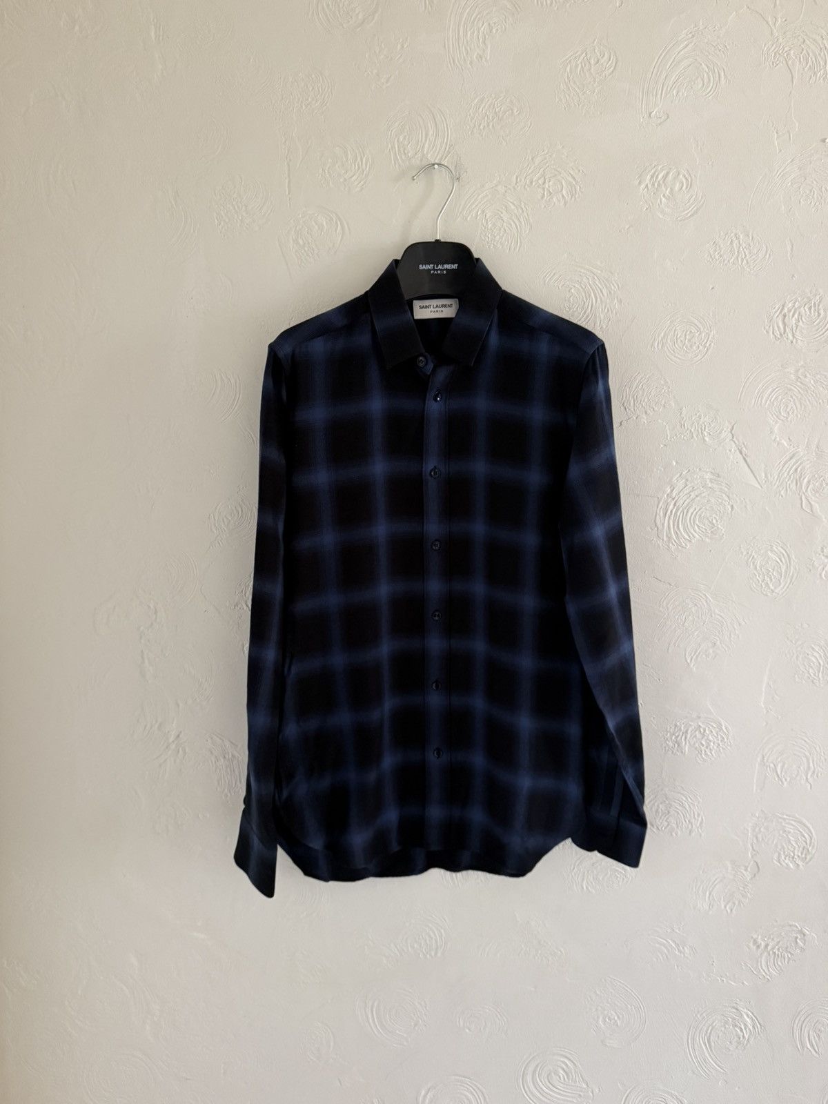 Hedi Slimane × Saint Laurent Paris Saint Laurent SS16 blue stripe flannel shirt Size US S / EU 44-46 / 1 - 1 Thumbnail