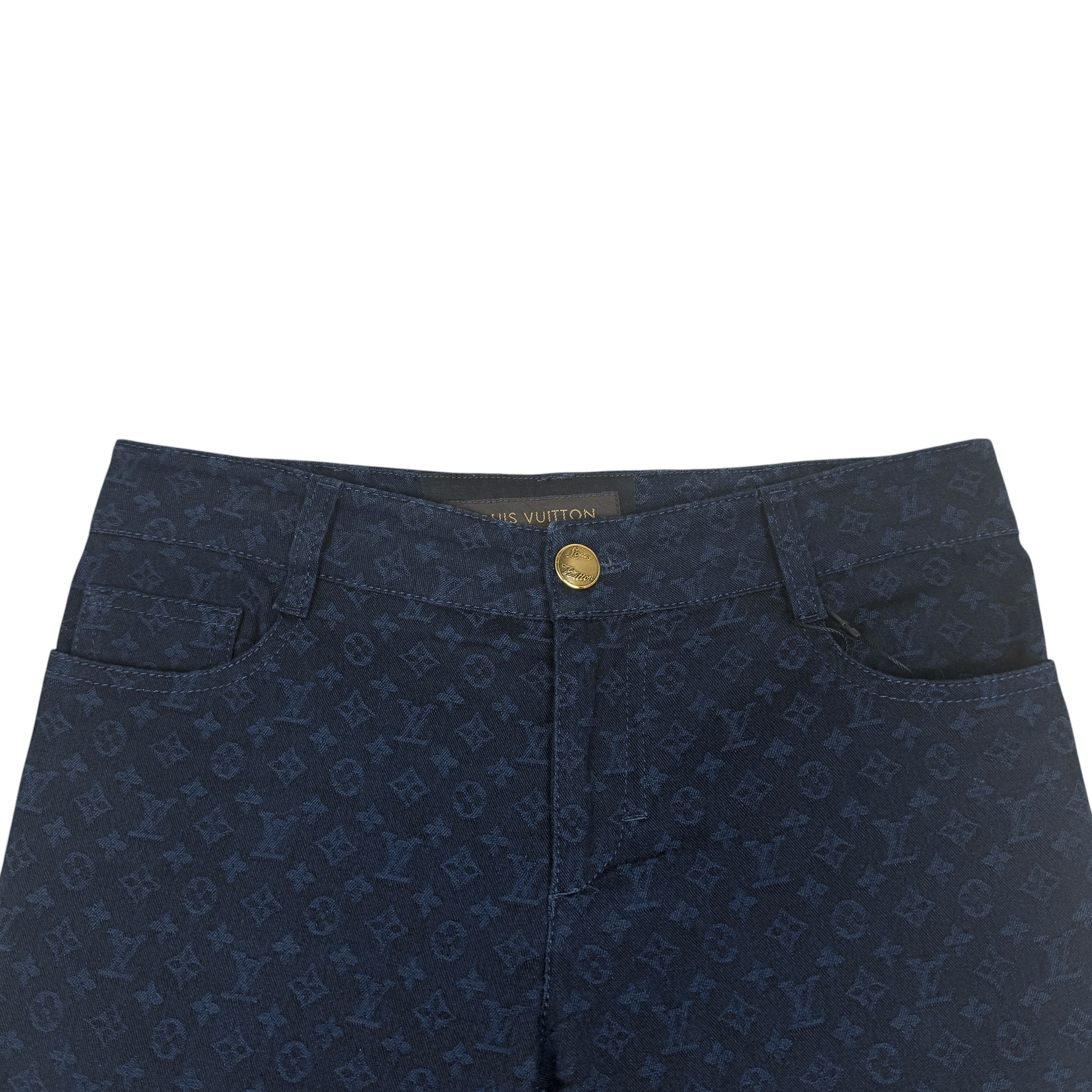 Louis Vuitton Louis Vuitton Monogram Lambskin Trim Capri Denim Pants Navy Size US 36 / EU 52 - 2 Thumbnail