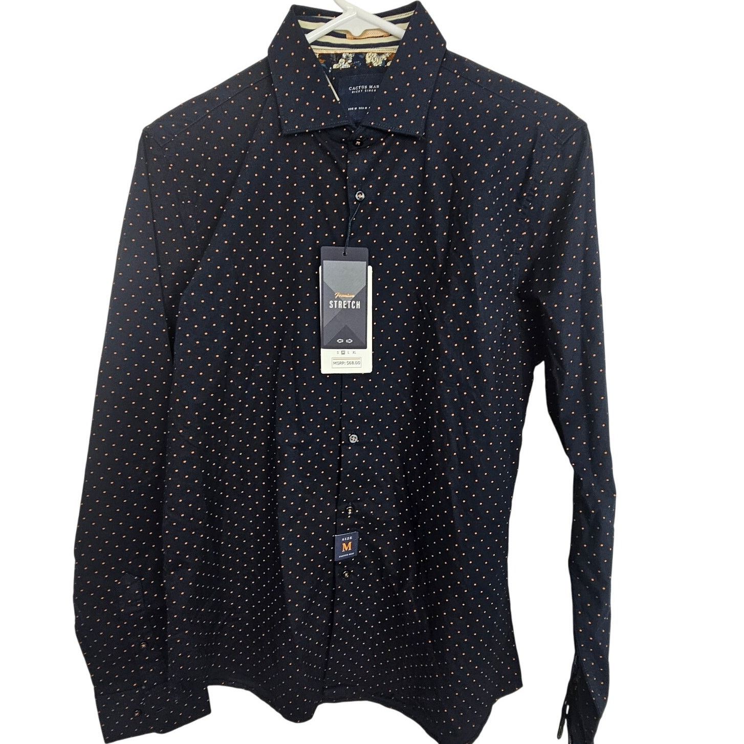 Rocky Ricky Singh Cactus Man Mens Polka Dot Dress Shirt Stretch M Size US M / EU 48-50 / 2 - 1 Thumbnail