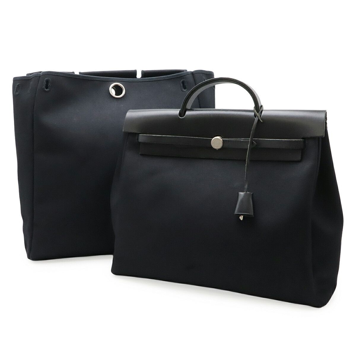 Hermes Hermes Hermes Herbag MM Toile Officier Leather Handbag Leather Handbag Stamp E (2001) DUTY FREE for USA Size ONE SIZE - 1 Thumbnail