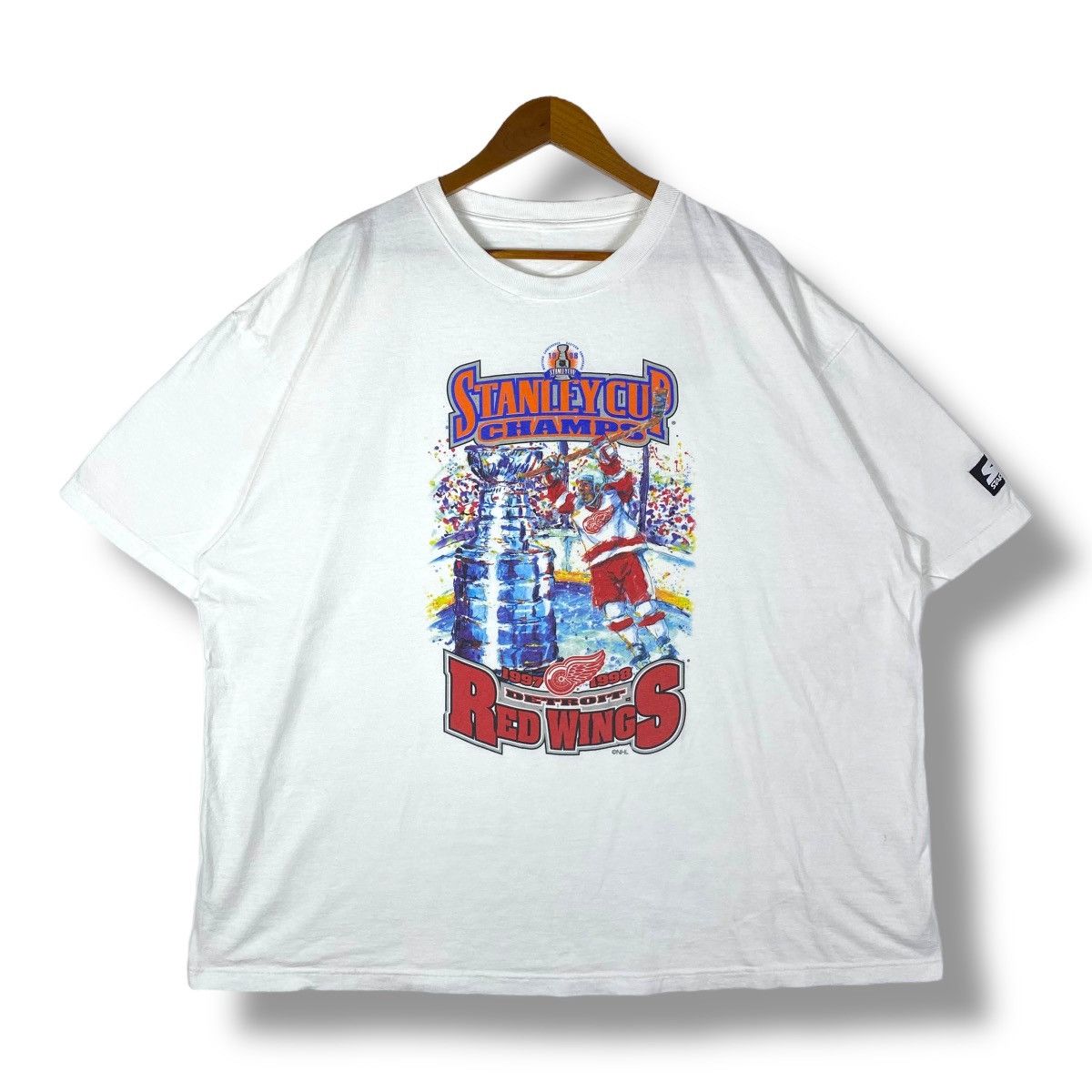 NHL × Starter × Vintage Vintage 90's DETROIT RED WINGS Stanley Cup Champs Nhl Tee Size US XXL / EU 58 / 5 - 1 Thumbnail