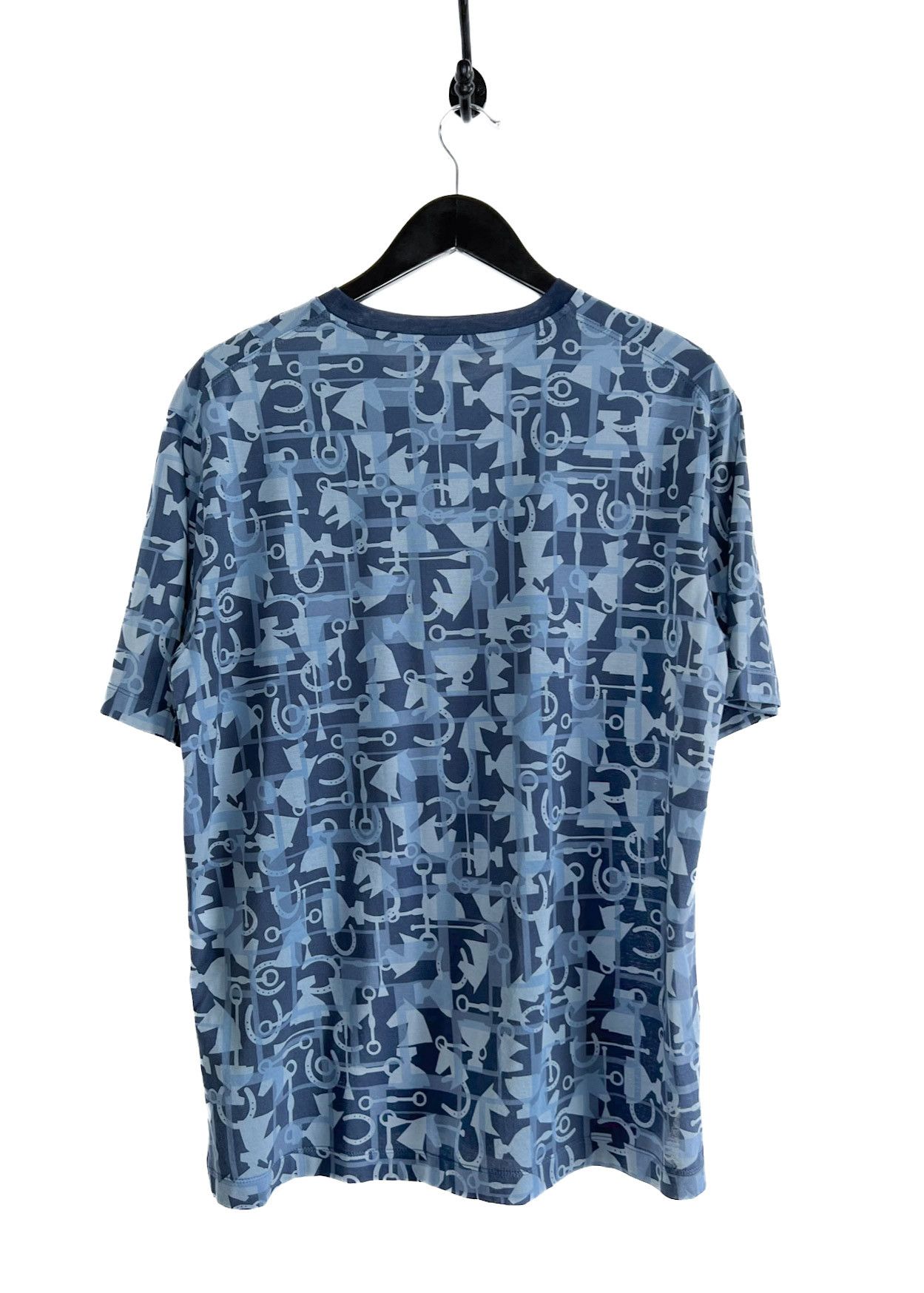 Hermes Hermès Blue Horseshoe Equestrian Print T-shirt Size US L / EU 52-54 / 3 - 2 Thumbnail