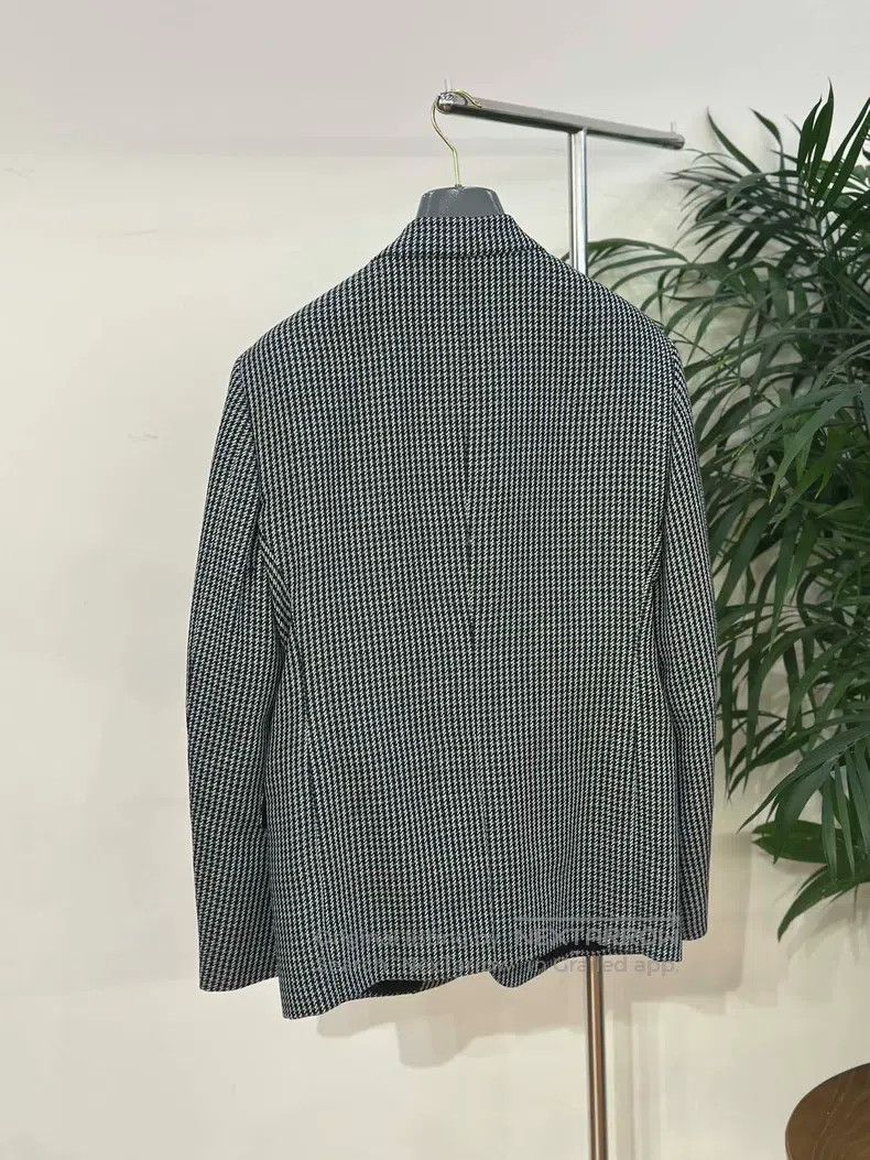 Tom Ford Tom Ford Black and Grey Houndstooth Mixed Fabric Single-Br Size 52L - 3 Thumbnail