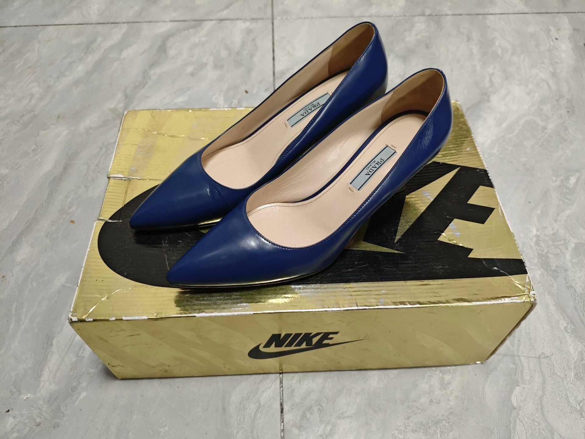 Prada Prada Blue Lowtop Sneakers us_8 Women Size US 8 / IT 38 - 1 Thumbnail