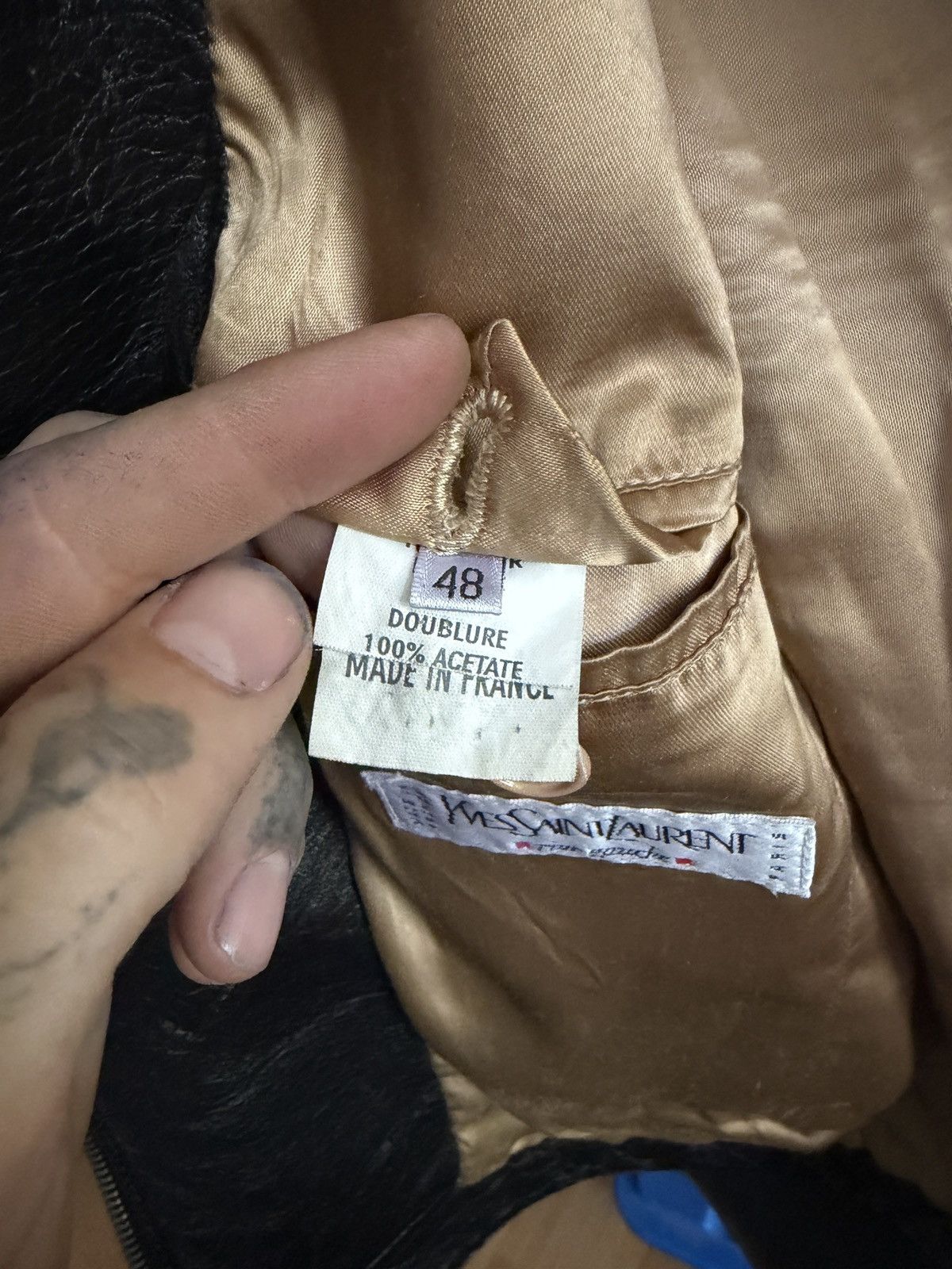 Yves Saint Laurent Rive Gauche Hedi Slimane 2000SS leather cropped jacket Size US M / EU 48-50 / 2 - 3 Thumbnail