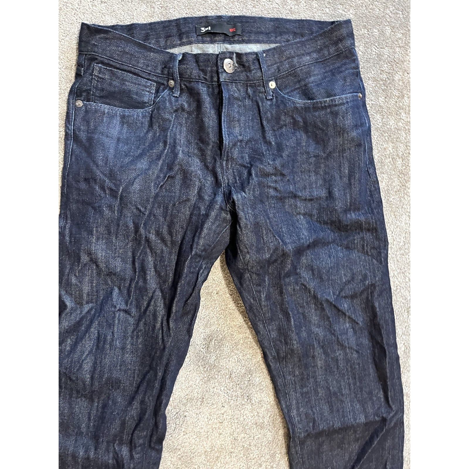 3x1 VINTAGE 3x1 Men’s NYC M4 Selvedge Straight In Maker Dark Blue 32x25 Jeans Mens Size US 32 / EU 48 - 2 Thumbnail
