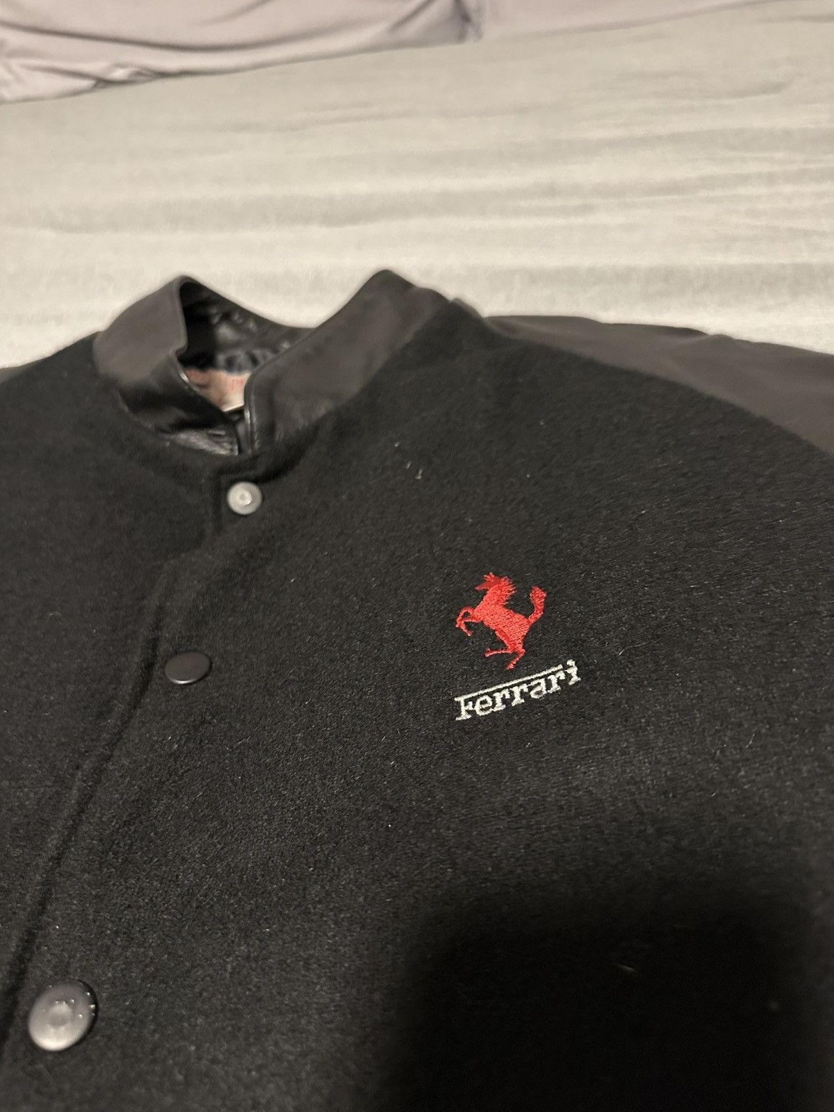 Ferrari Vintage 80s/90s Ferrari Wool/Leather Varsity Jacket Size US L / EU 52-54 / 3 - 2 Thumbnail