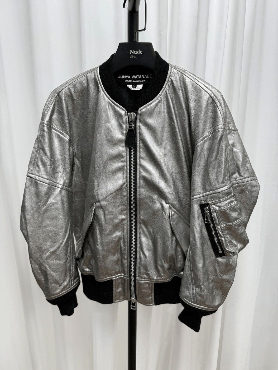 Junya Watanabe Junya Watanabe Silver Vegan Leather Bomber-2507 Size US M / EU 48-50 / 2 - 7 Thumbnail