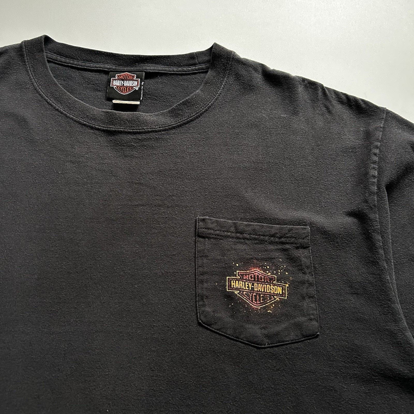 Harley Davidson × Vintage Vintage Harley Davidson Pocket T-Shirt XL Faded Y2K Art Rare Size US XL / EU 56 / 4 - 4 Thumbnail