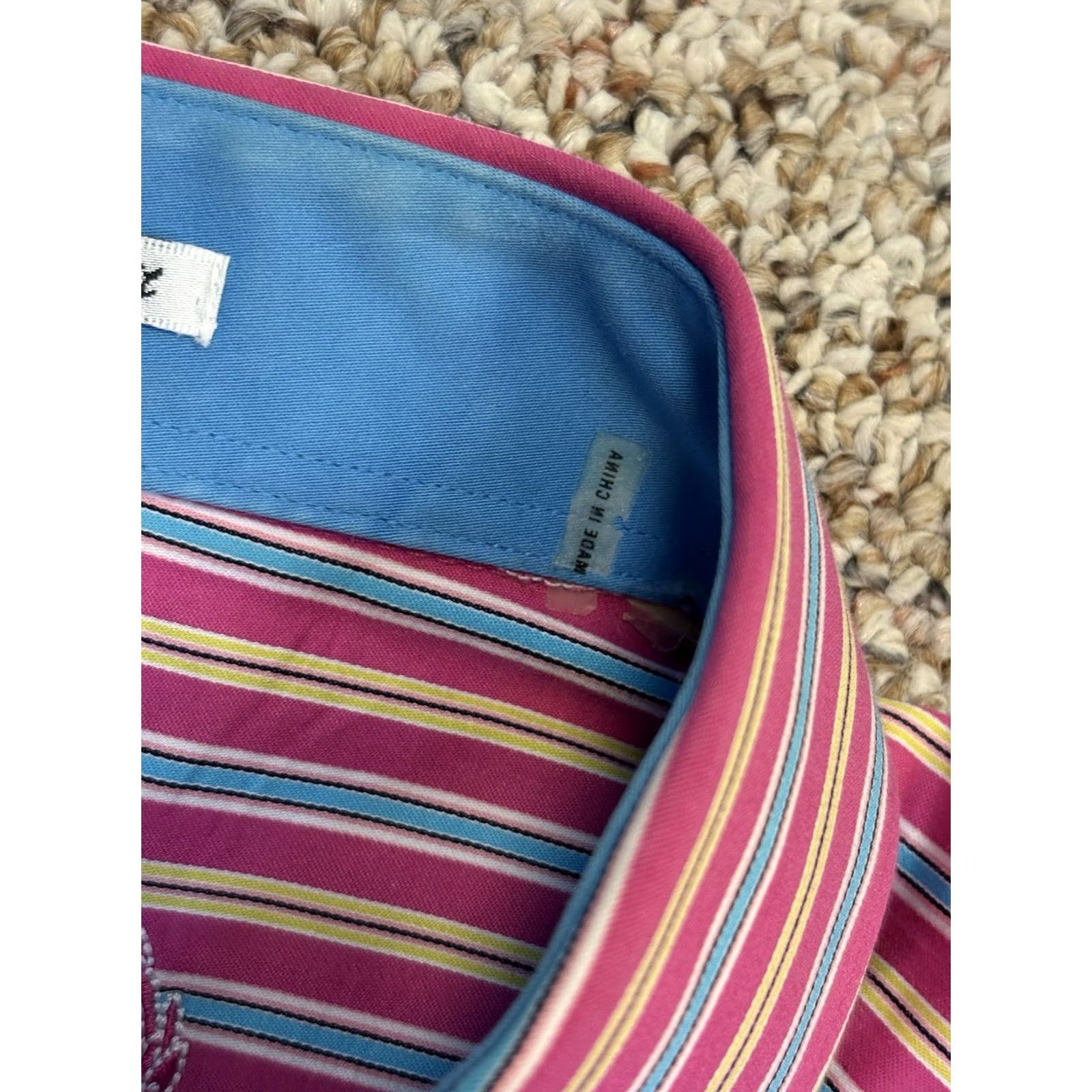BUGATCHI Bugatchi Shaped Fit Shirt Mens XL Pink Multicolor Striped Button-Up Long Sleeve Size US XL / EU 56 / 4 - 3 Thumbnail
