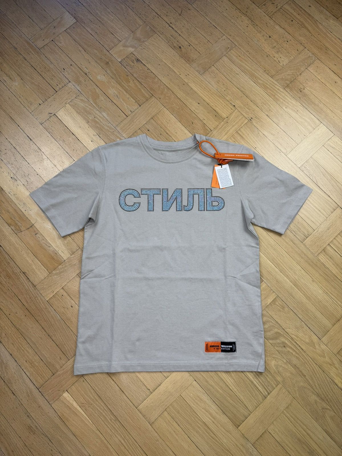 Heron Preston HERON PRESTON “СТИЛЬ” DIAMONDS / CRYSTALS GREY TEE Size US S / EU 44-46 / 1 - 1 Thumbnail