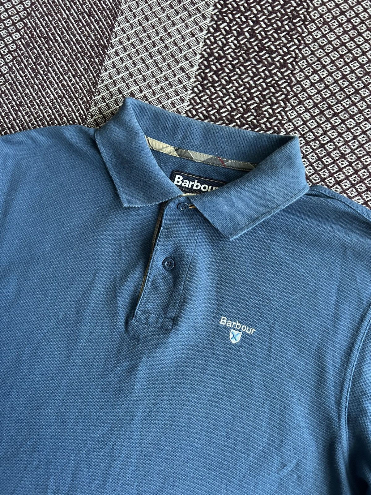 Barbour Barbour Polo T-shirt Mens Solid Style Blue Size Medium Size US M / EU 48-50 / 2 - 6 Thumbnail