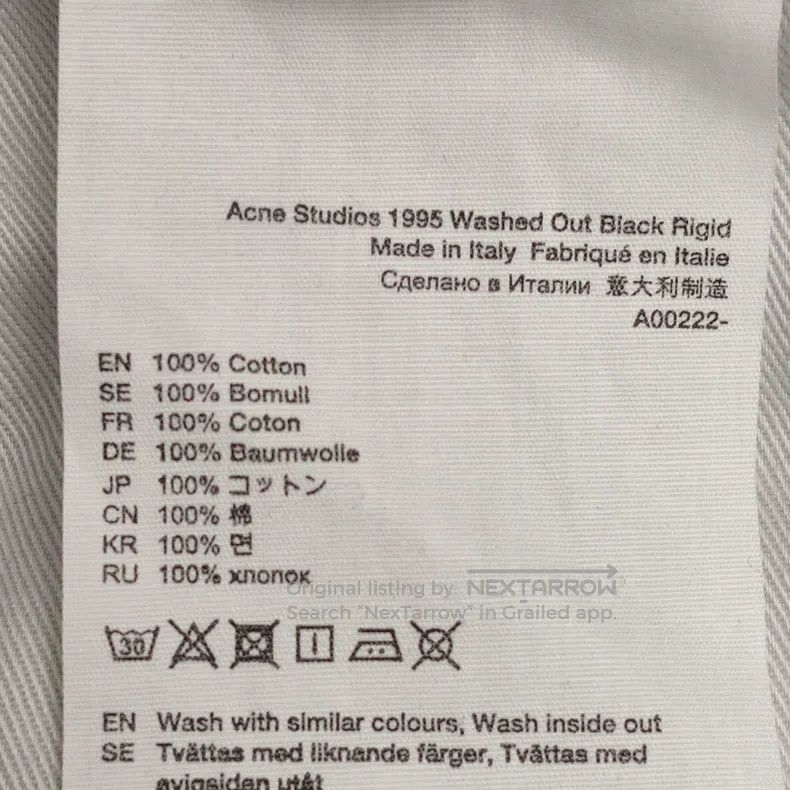 Acne Studios Acne Studios 100% Cotton Letter Logo Denim Pants Size 31" - 7 Thumbnail