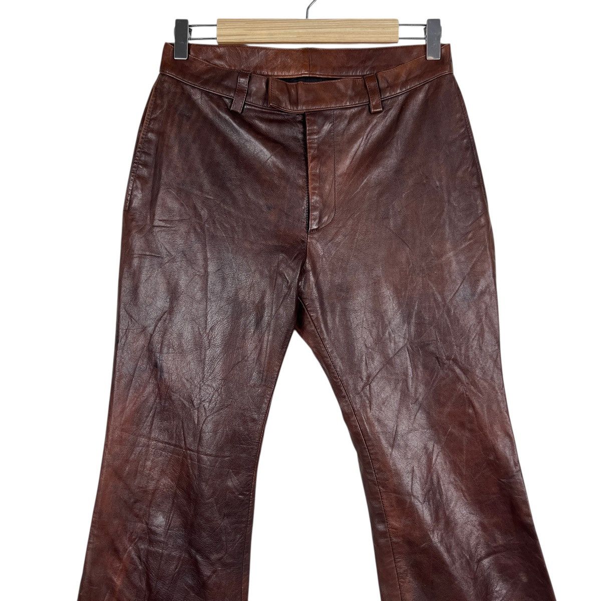 Japanese Brand 🔥 BIGLIDUE LEATHER TROUSER PANT MADE IN JAPAN Size US 29 - 2 Thumbnail