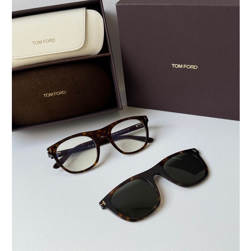 Tom Ford NEW Tom Ford FT5895-B Brown Clip On Frames + Sunglasses Size ONE SIZE - 1 Thumbnail