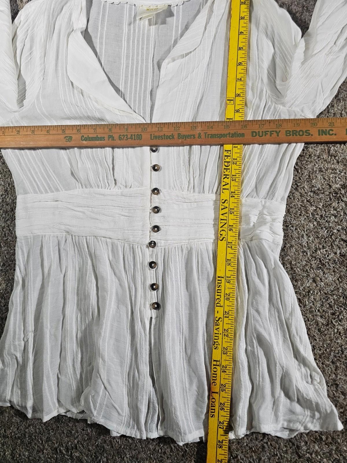 Marvel Comics maeve anthropologie White Blouse US12 Size XL / US 12-14 / IT 48-50 - 4 Thumbnail