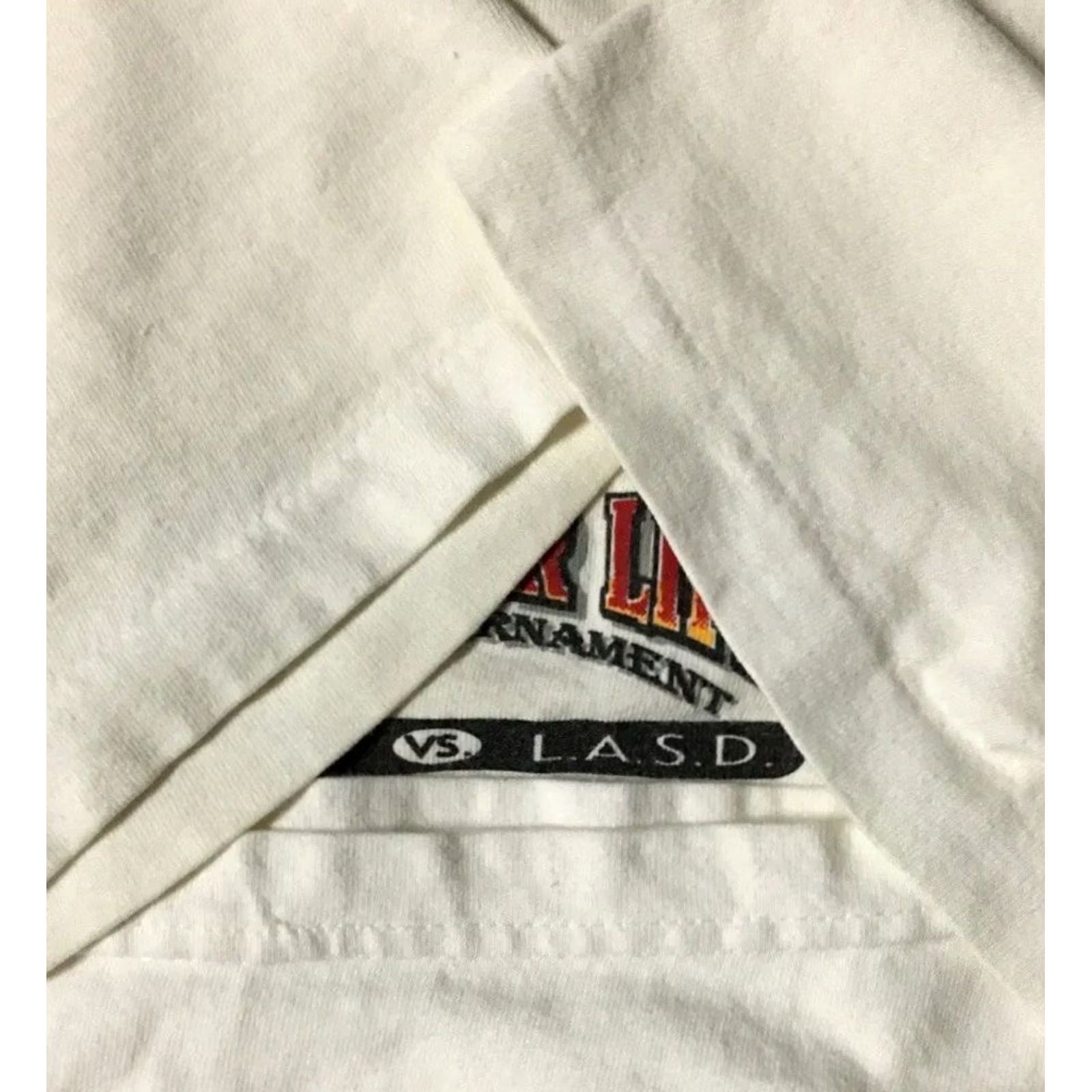 Vintage VINTAGE Fight For Life LAPD VS LASD Boxing Shirt XL White Police Cop Grunge 90s 80s USA California Mens Graphic Tee Size US XL / EU 56 / 4 - 5 Thumbnail