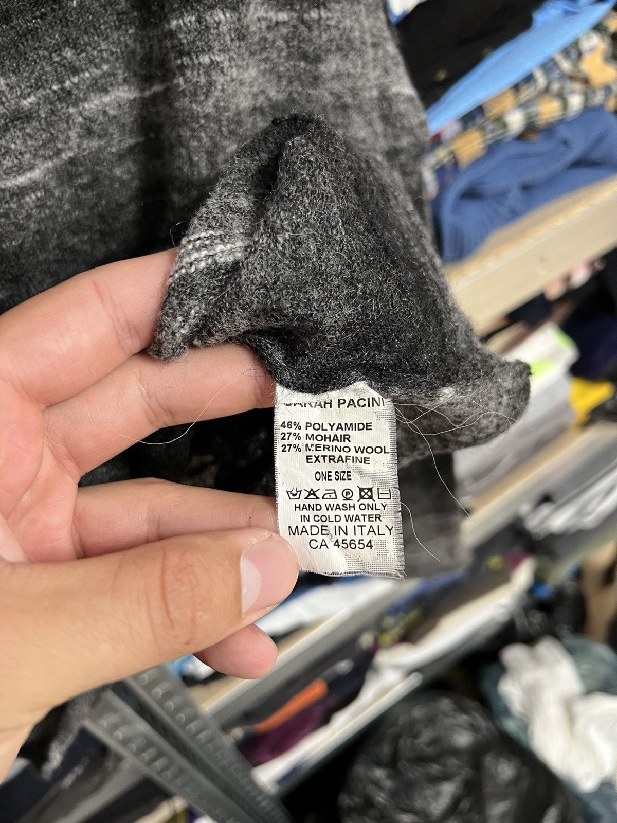 Designer × Sarah Pacini Sarah Pacini Mesh Knit Sweater Metallic Wool Mohair One Size Size ONE SIZE - 7 Thumbnail