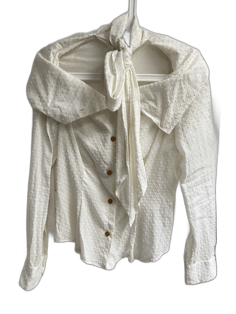 Vivienne Westwood White Polka Dot Cotton Blouse - dmc