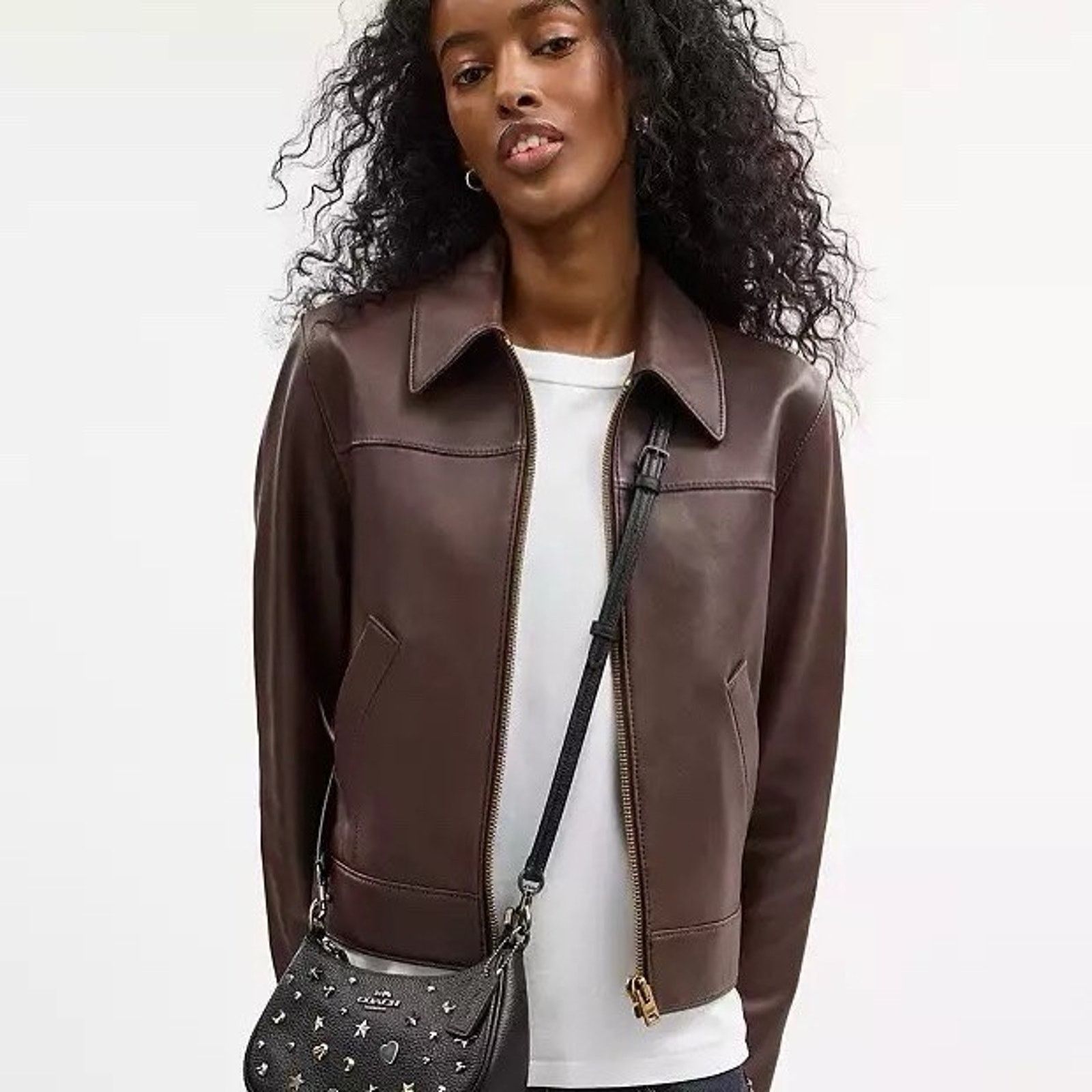 Coach NWT Coach Teri Mini Crossbody Bag Rivets CCE44 Black Size ONE SIZE - 7 Thumbnail
