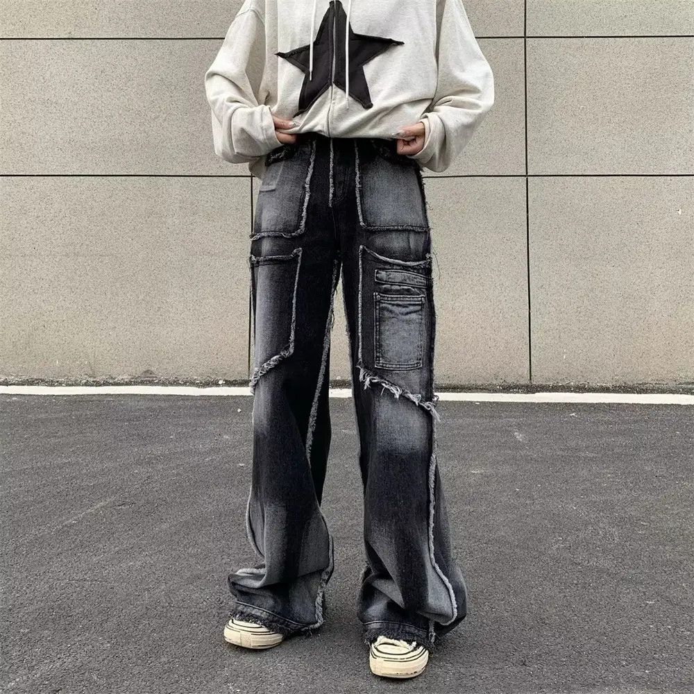 Japanese Brand × Jean Opium Cargo Embroidery Baggy Jeans, Streetwear Utility Jeans Size US 32 / EU 48 - 2 Thumbnail