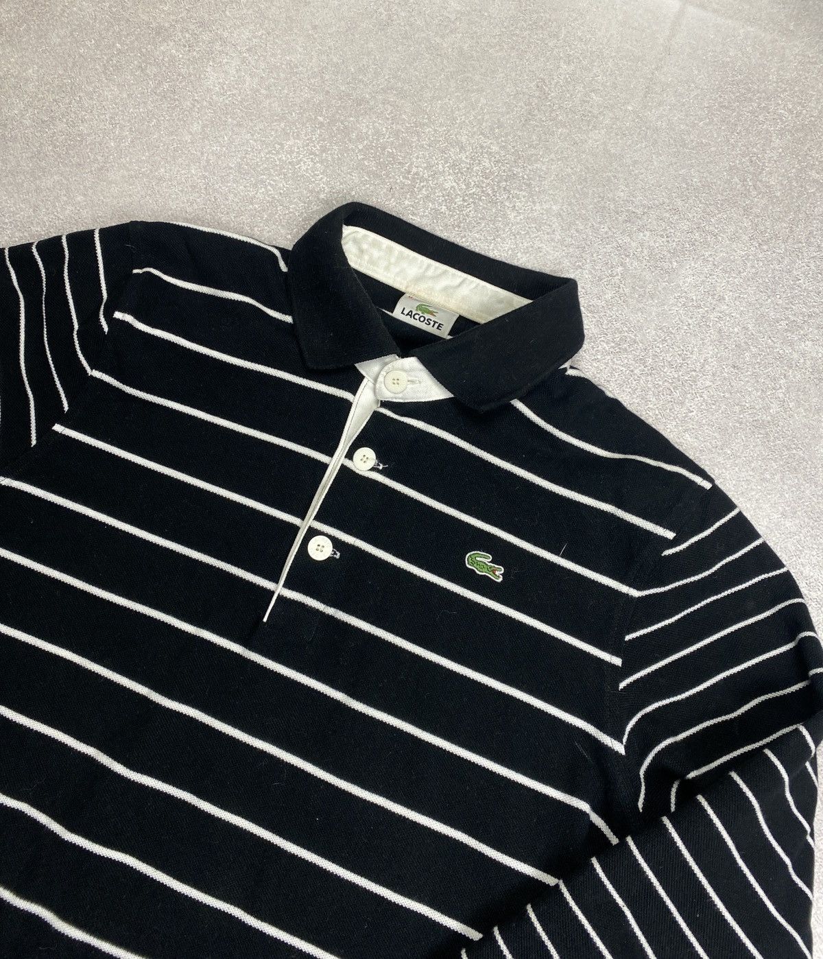 Lacoste Lacoste Black&White Stripped Longsleeve Polo Y2K Size US M / EU 48-50 / 2 - 2 Thumbnail