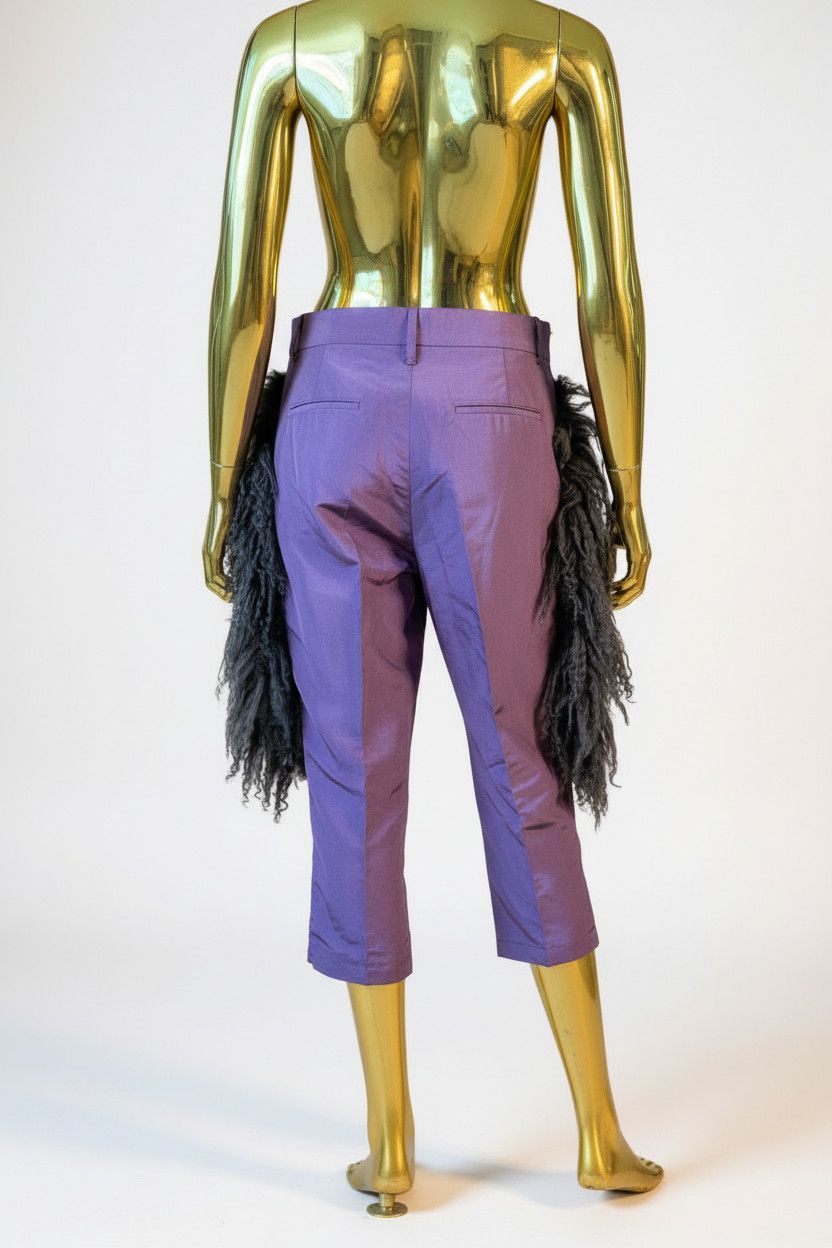 Other Purple pants with Real Mongolian fur Size US 32 / EU 48 - 2 Thumbnail