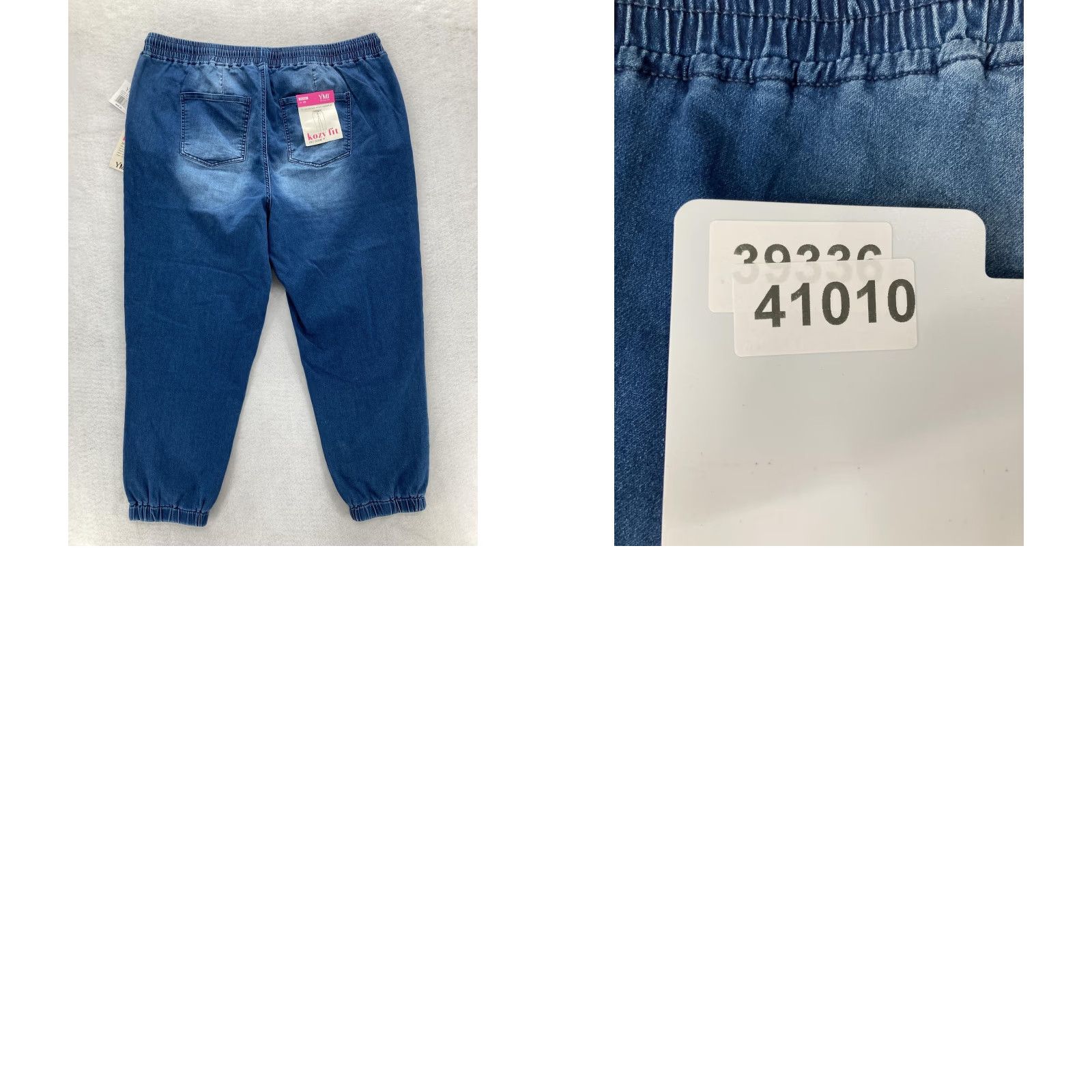 Denime YMI Pants Womens 2X Blue Kozy Fit Knit Denim Jogger Elastic Waist Plus Size NWT Size 40" / US 18 - 9 Thumbnail