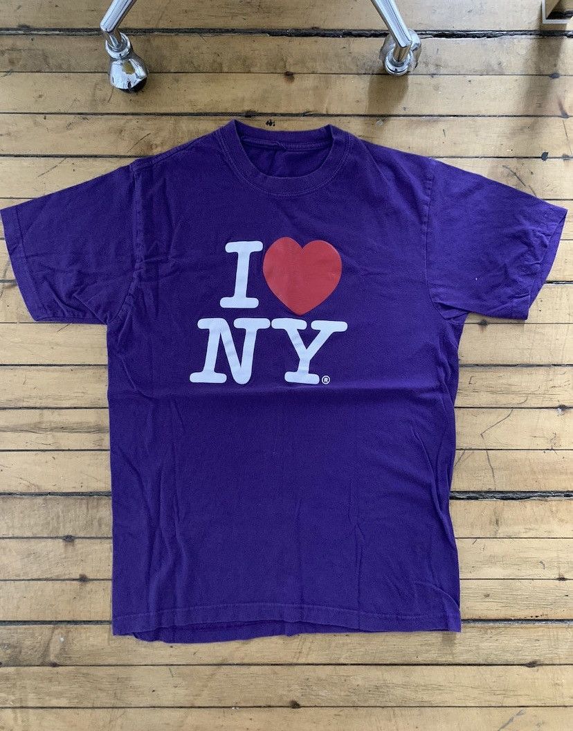 Image of New York x Vintage I Love Ny T Shirt Purple, Men's (Size Small)