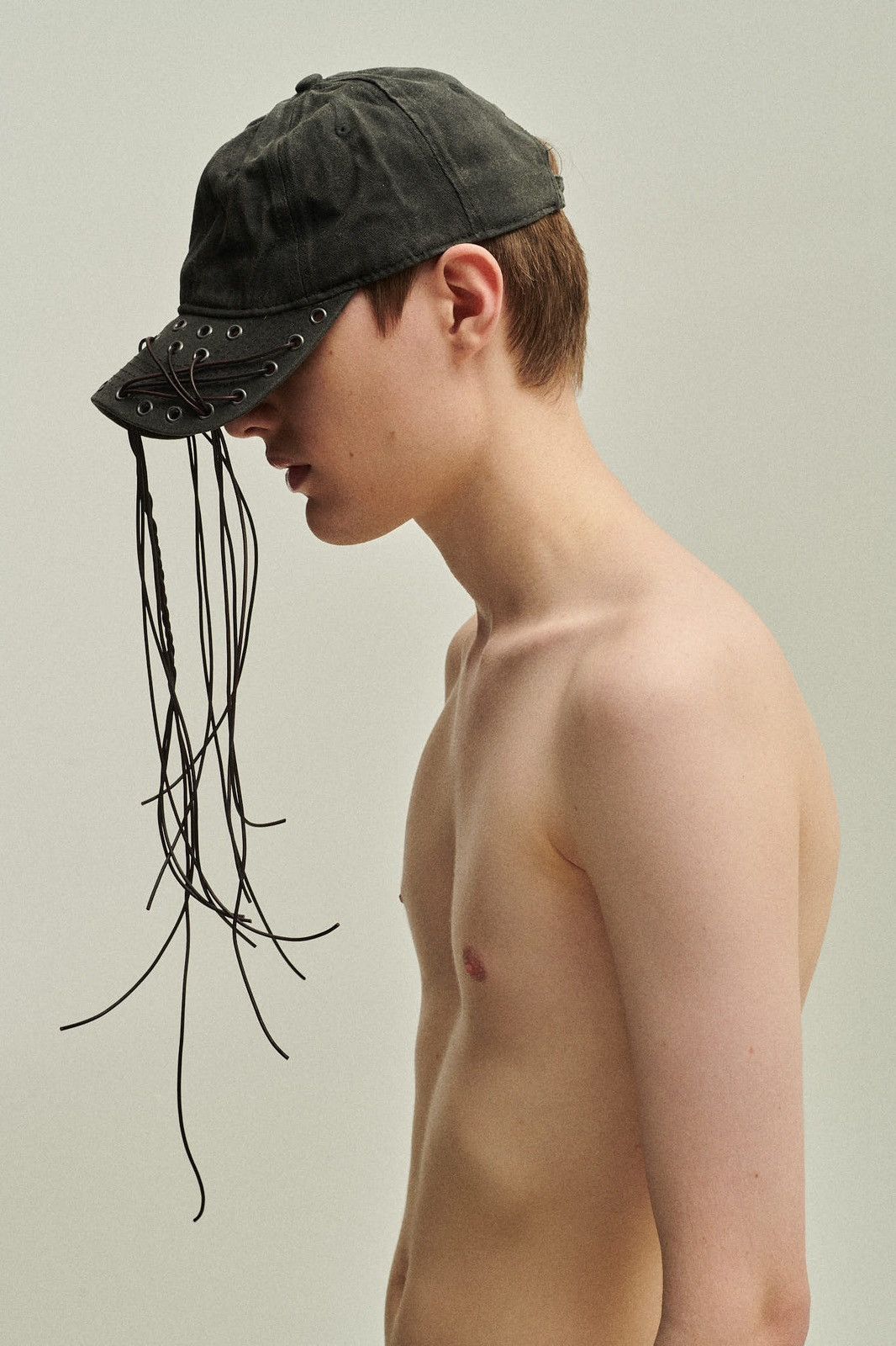 P.L.N. PLN wax leather frills cap Size ONE SIZE - 2 Thumbnail