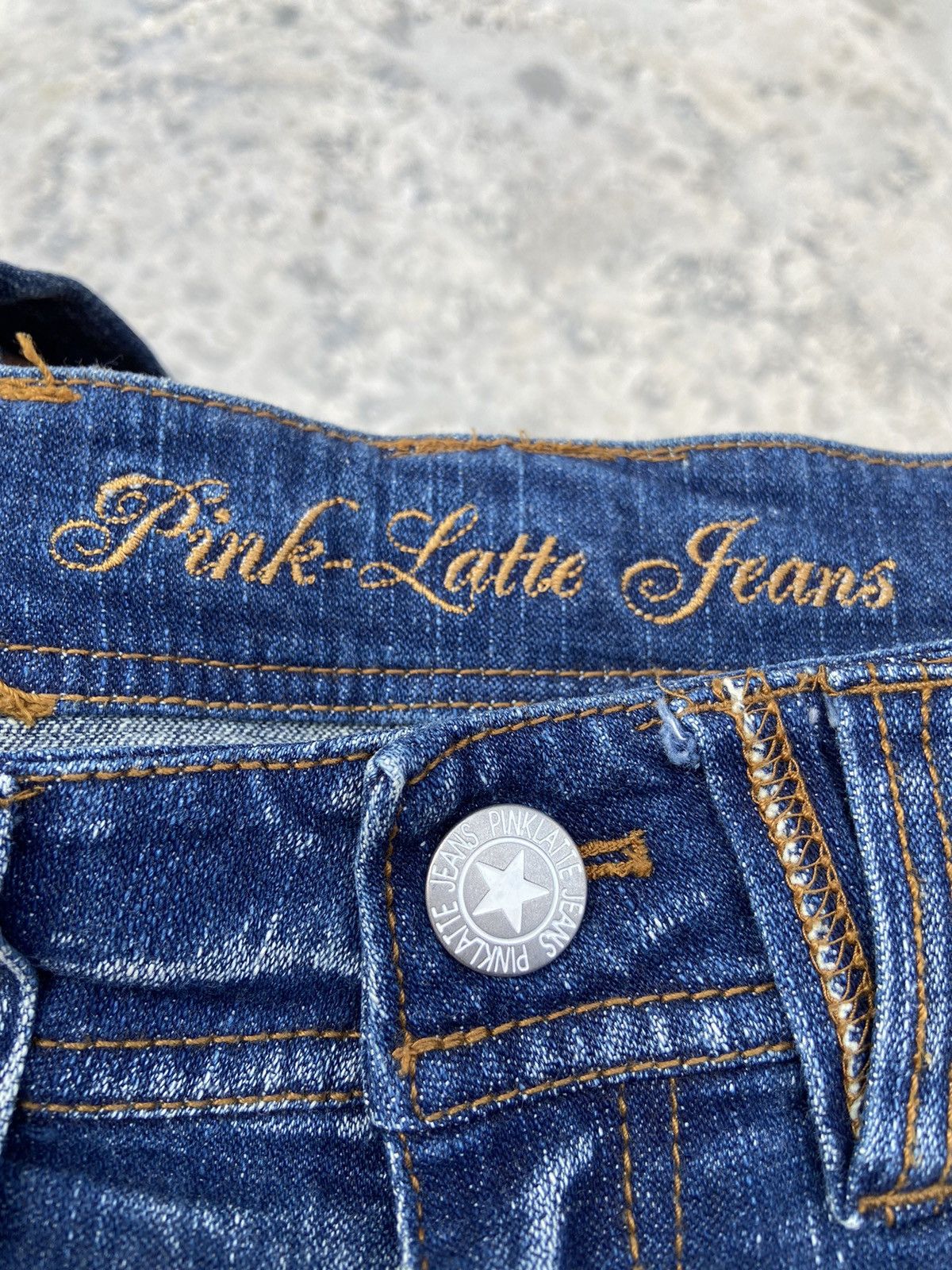 Japanese Brand VTG Y2K Pink latte denim flare pants women Size 25" / US 0 / IT 36 - 7 Thumbnail