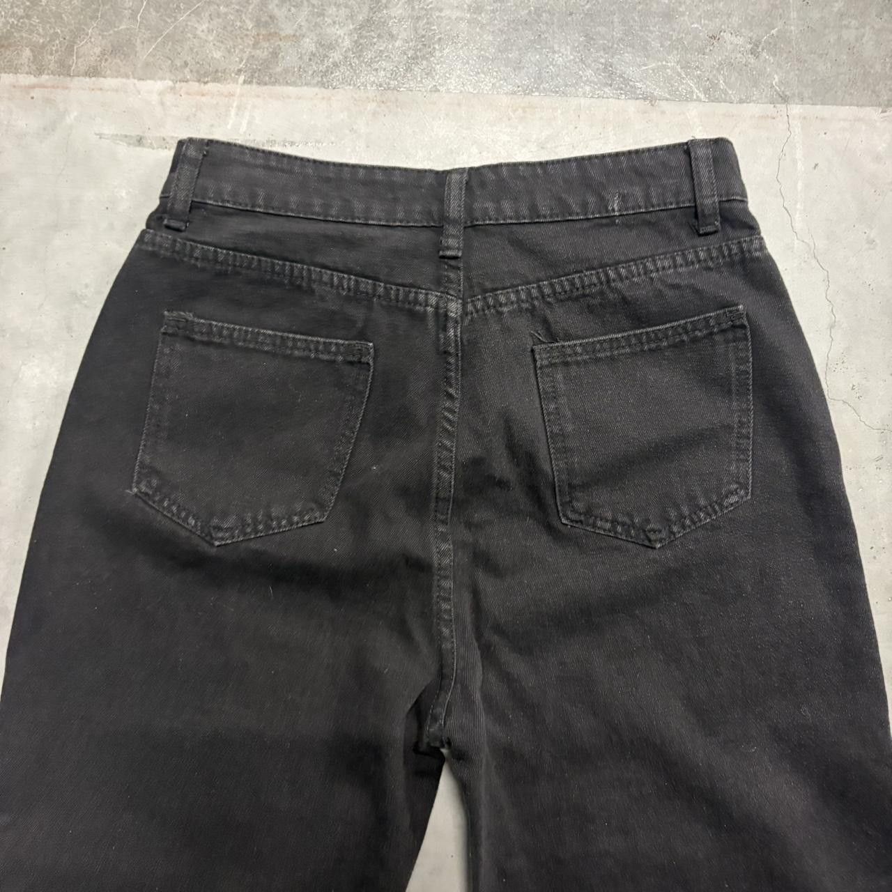 Vintage Crazy Vintage Y2K/2000s Super Baggy Black Ripped Wideleg Open Leg Denim Jeans! Size US 28 / EU 44 - 6 Thumbnail