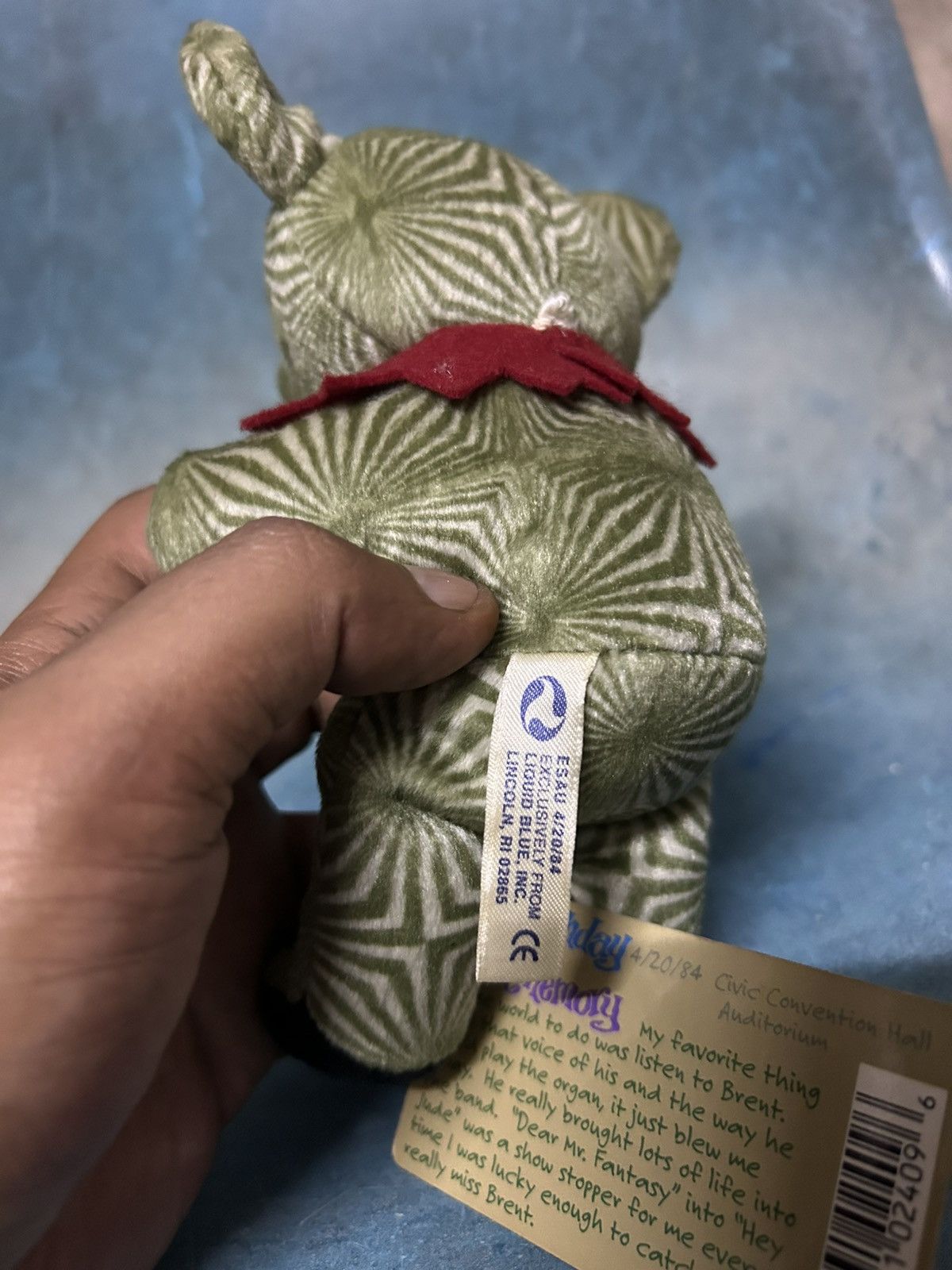 Grateful Dead × Liquid Blue 1999 Grateful DeaD Bean Bear 'Esau' Plush Size ONE SIZE - 10 Thumbnail