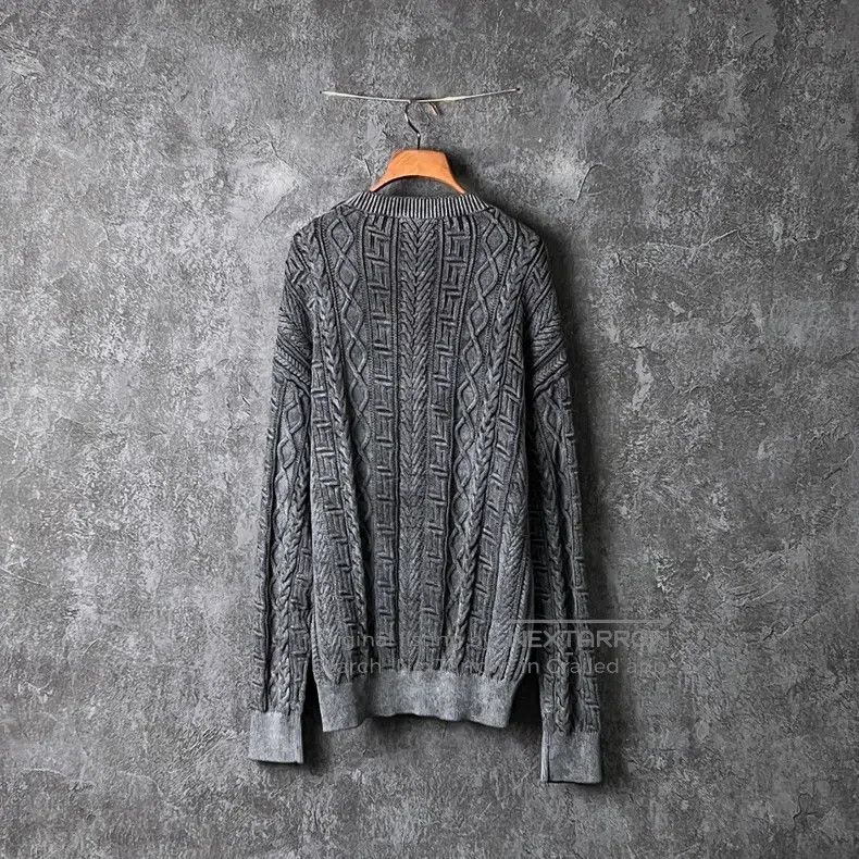 Versace Versace Charcoal grey letter cotton sweater Size US M / EU 48-50 / 2 - 2 Thumbnail