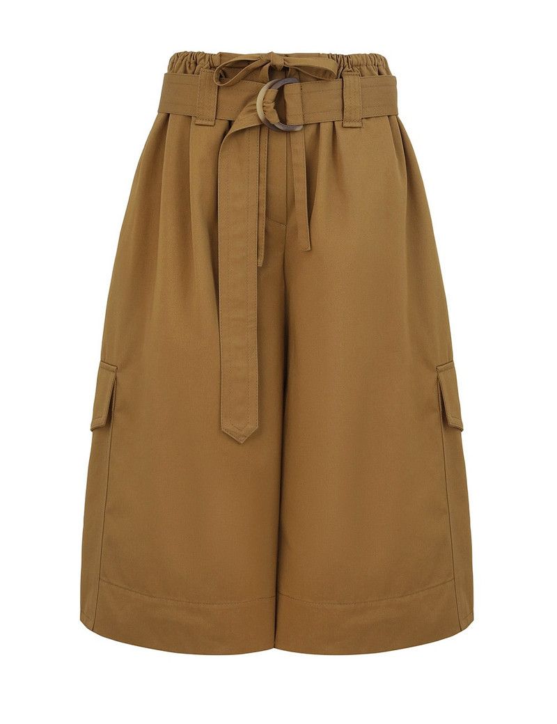 Zimmermann oc11z0226 Illuminate Bermuda Shorts in Khaki Size 34" / US 12 / IT 48 - 1 Thumbnail