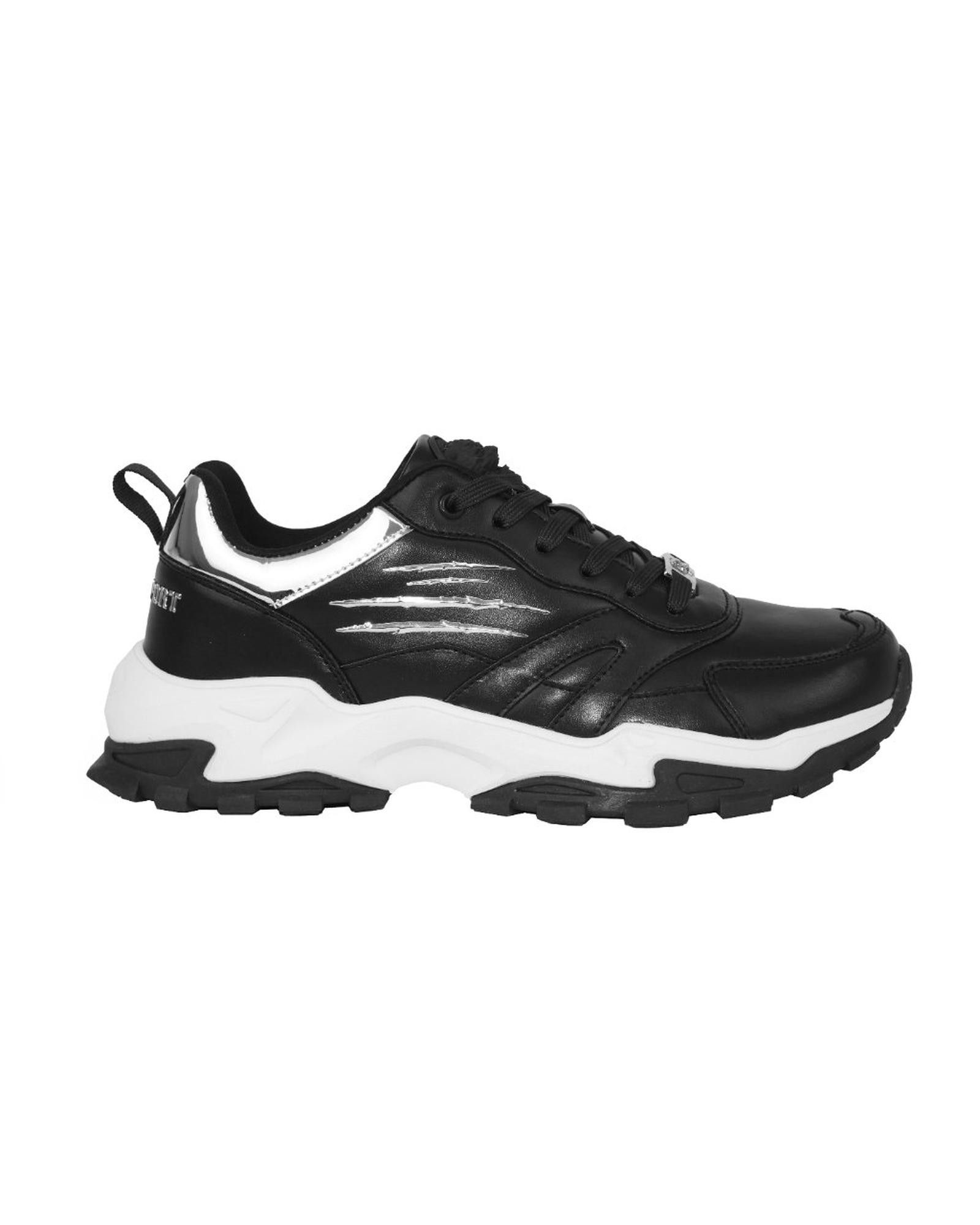 image of Philipp Plein Round Toe Synthetic Rubber Sneakers in Black, Men's (Size 11)