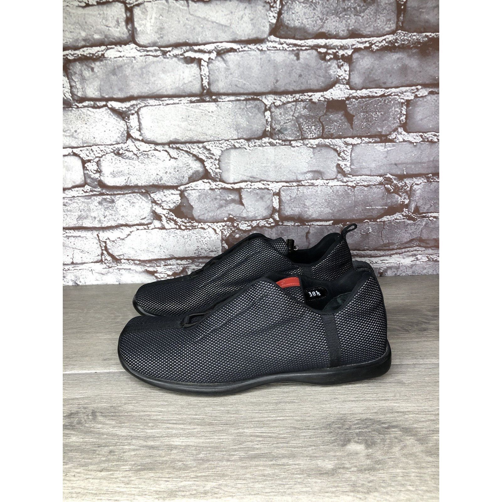 Prada Prada Sport Black Mesh Synthetic Drawstring Driving Shoes Wo Size US 8 / IT 38 - 4 Thumbnail
