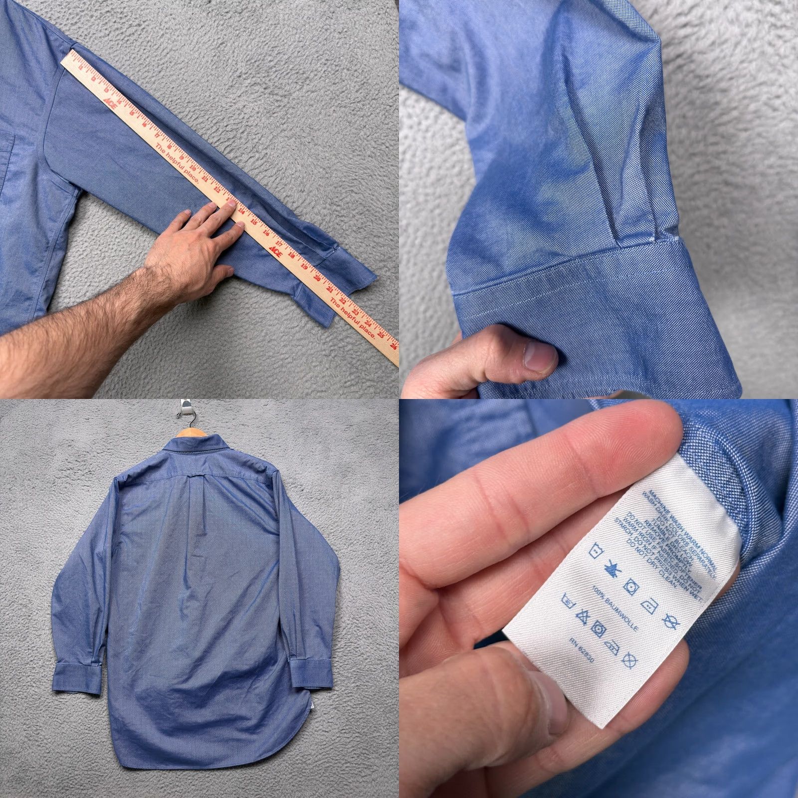 Lands' End Lands End Mens Shirt Blue Button Down Oxford Non Iron Pocket Preppy 15.5 32 Size US L / EU 52-54 / 3 - 8 Thumbnail