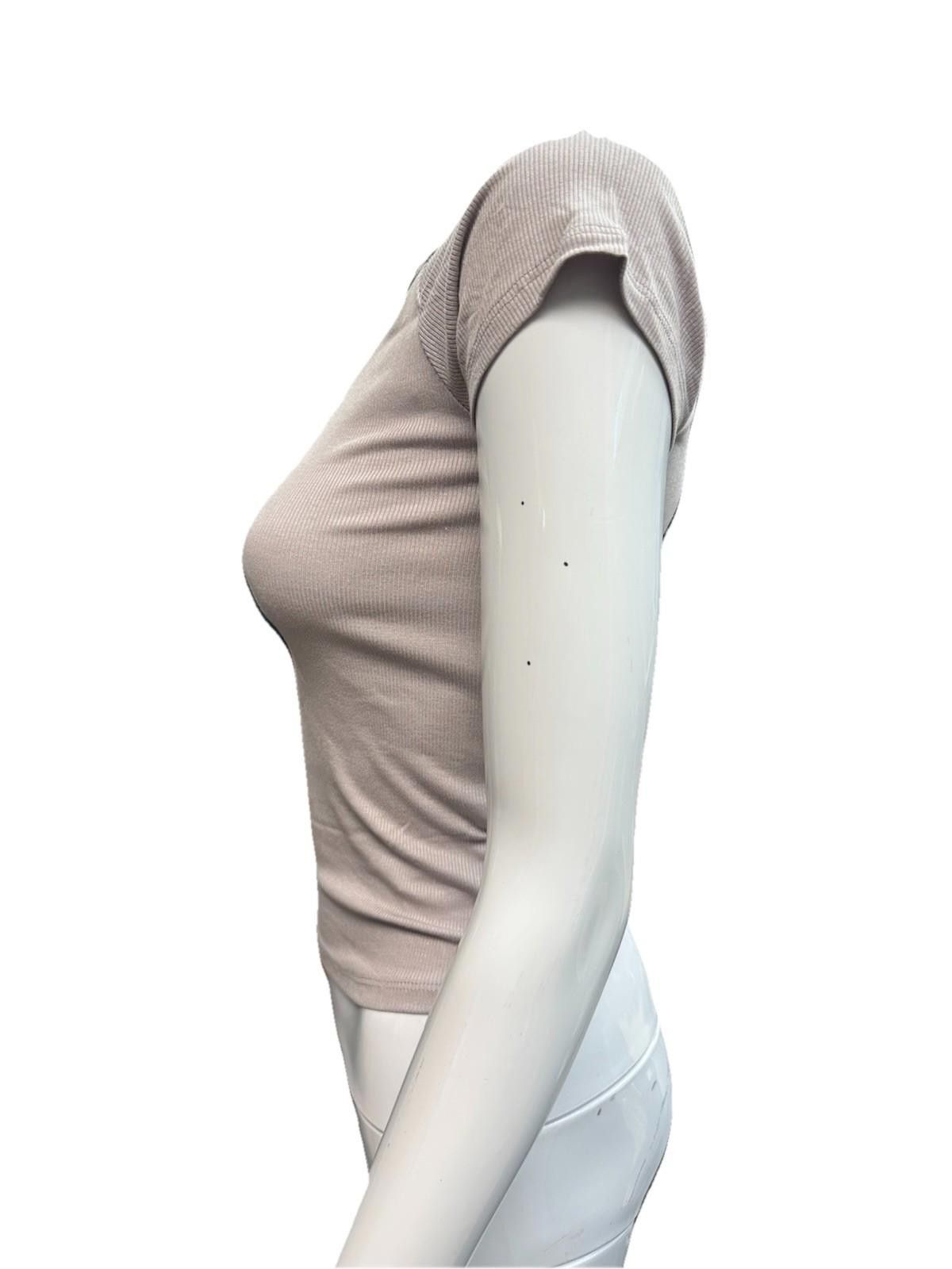 Other Wild Fable Womens Ribbed V-Neck Short Sleeve T-Shirt Gray S Size S / US 4 / IT 40 - 3 Thumbnail
