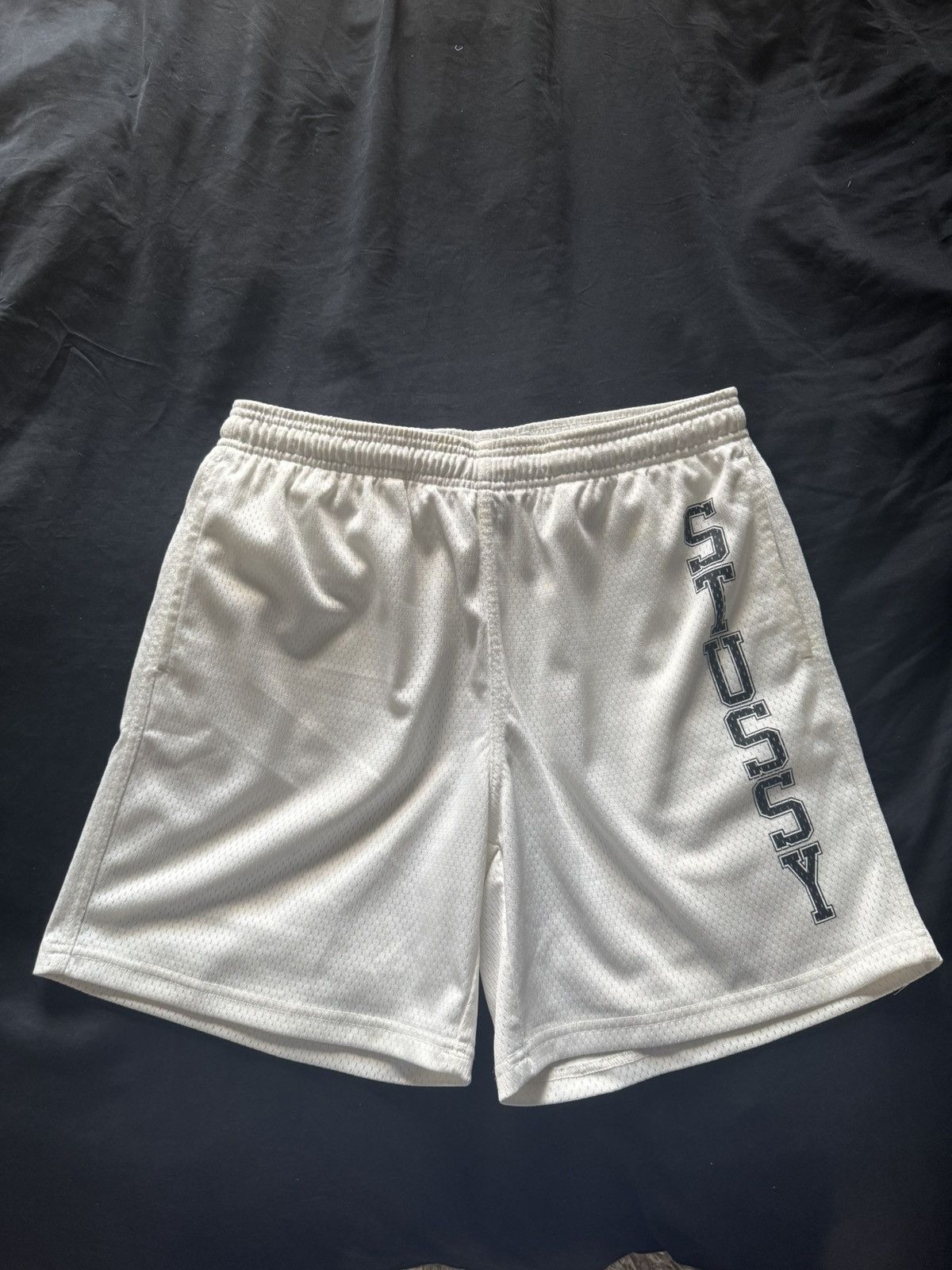 Stussy basketball net shorts white
