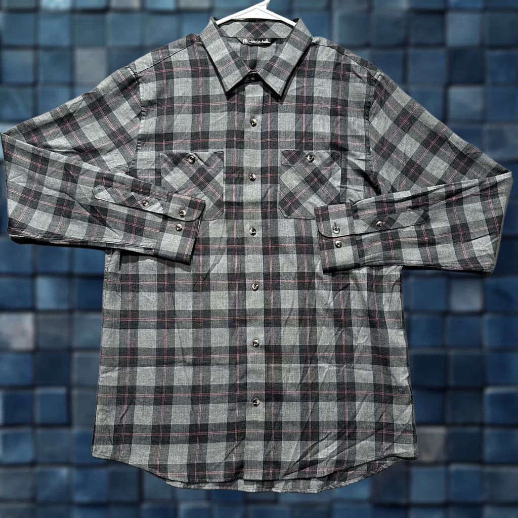 TravisMathew Travis Mathew Shirt Mens M Gray/Red Plaid Button Up Long Sleeve Cloud Flannel Size US M / EU 48-50 / 2 - 1 Thumbnail
