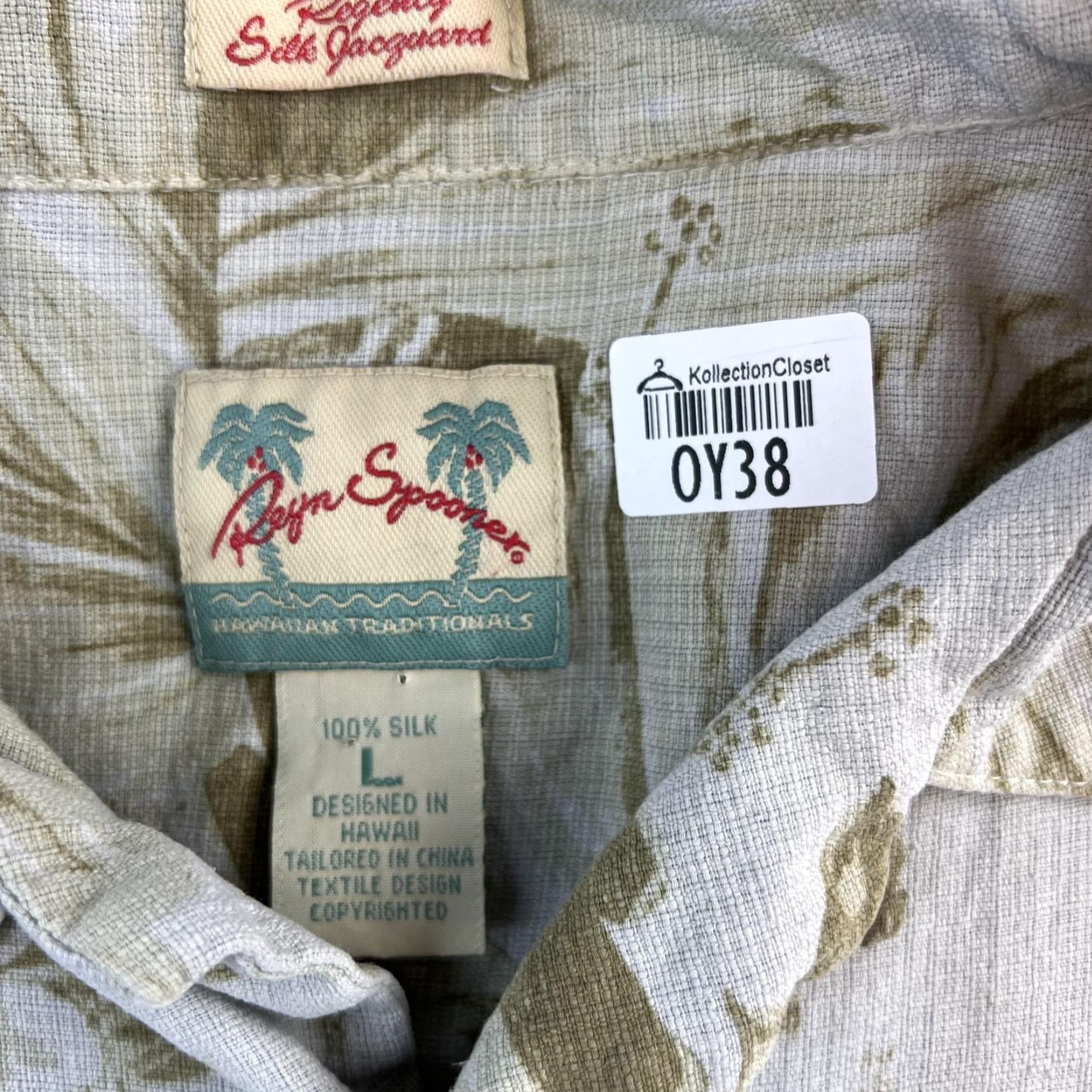Reyn Spooner VINTAGE Reyn Spooner Shirt Mens L Tan Silk Hawaiian Floral Button-Up Camp Aloha Size US L / EU 52-54 / 3 - 6 Thumbnail