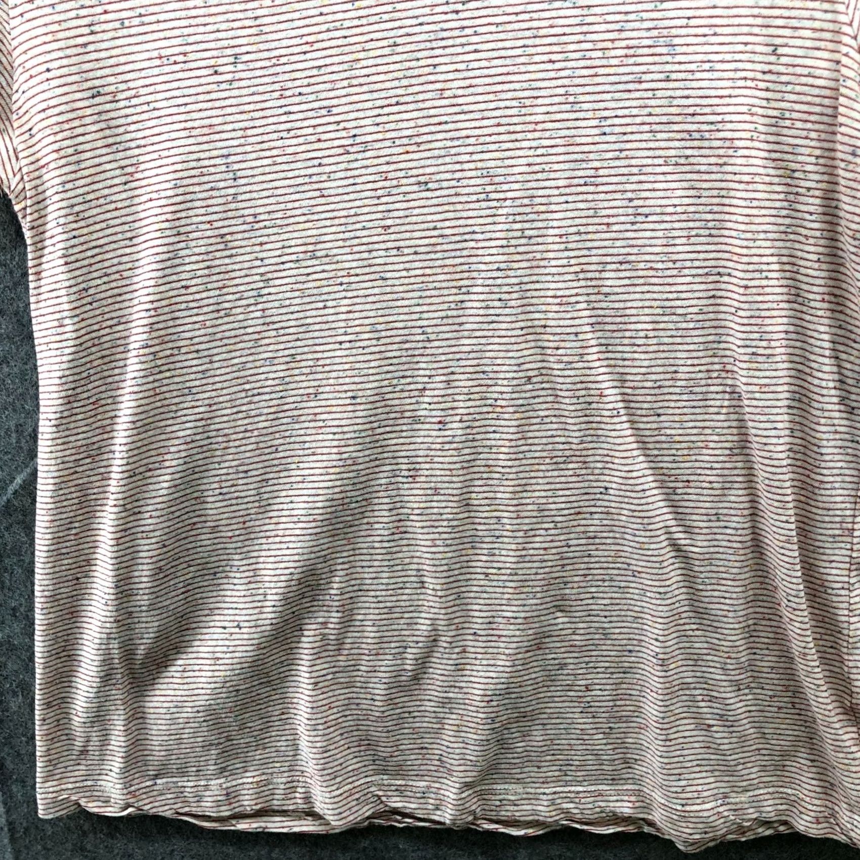 Marine Layer Marine Layer Swing Crew Tee Womens XS Confetti Red Stripe Short Sleeve Size 26" / US 2 / IT 38 - 4 Thumbnail