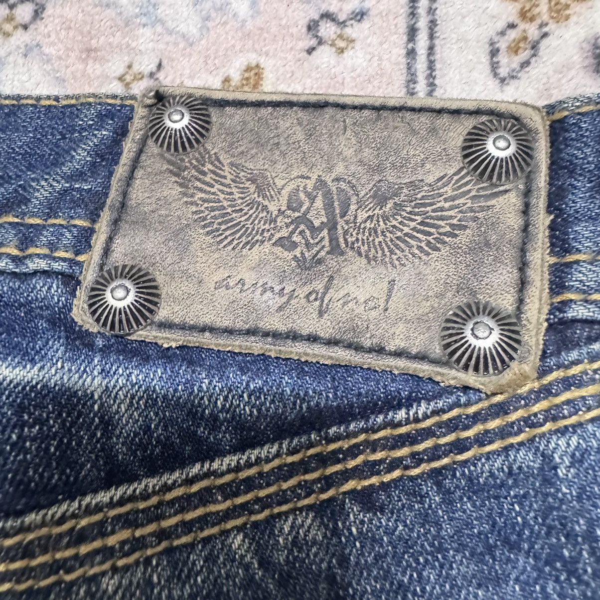 Japanese Brand ARMY OF NO Leather Trimm Denim Painter Jeans Studded Size US 30 / EU 46 - 13 Thumbnail