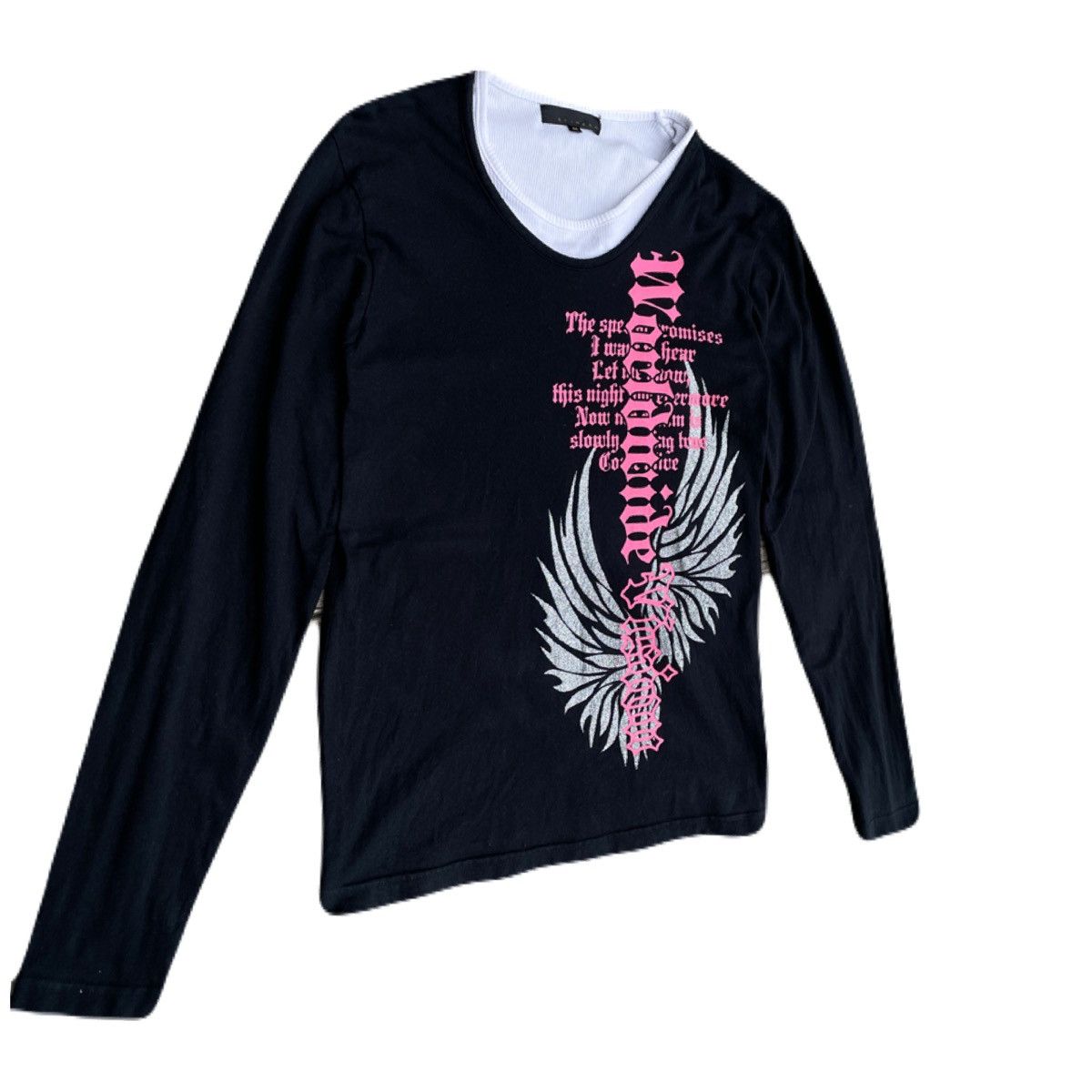 If Six Was Nine 2000s Japanese archive Layered Gilltet Poem Long Sleeve Tee Size US S / EU 44-46 / 1 - 3 Thumbnail