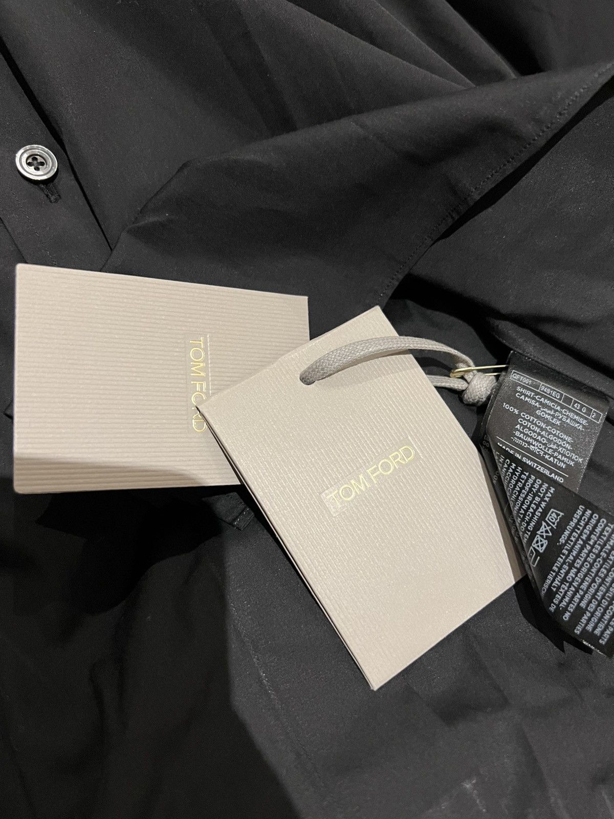 Tom Ford TOM FORD Black Dress Shirt Size 17 43 Long Sleeves Cotton Size US L / EU 52-54 / 3 - 14 Thumbnail
