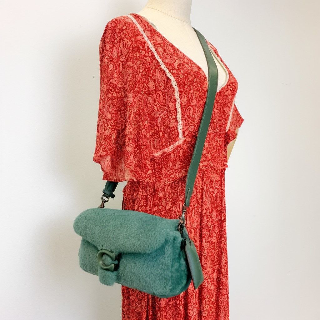 Coach CC445 Pillow Tabby Shoulder Bag 26 In Shearling GREEN